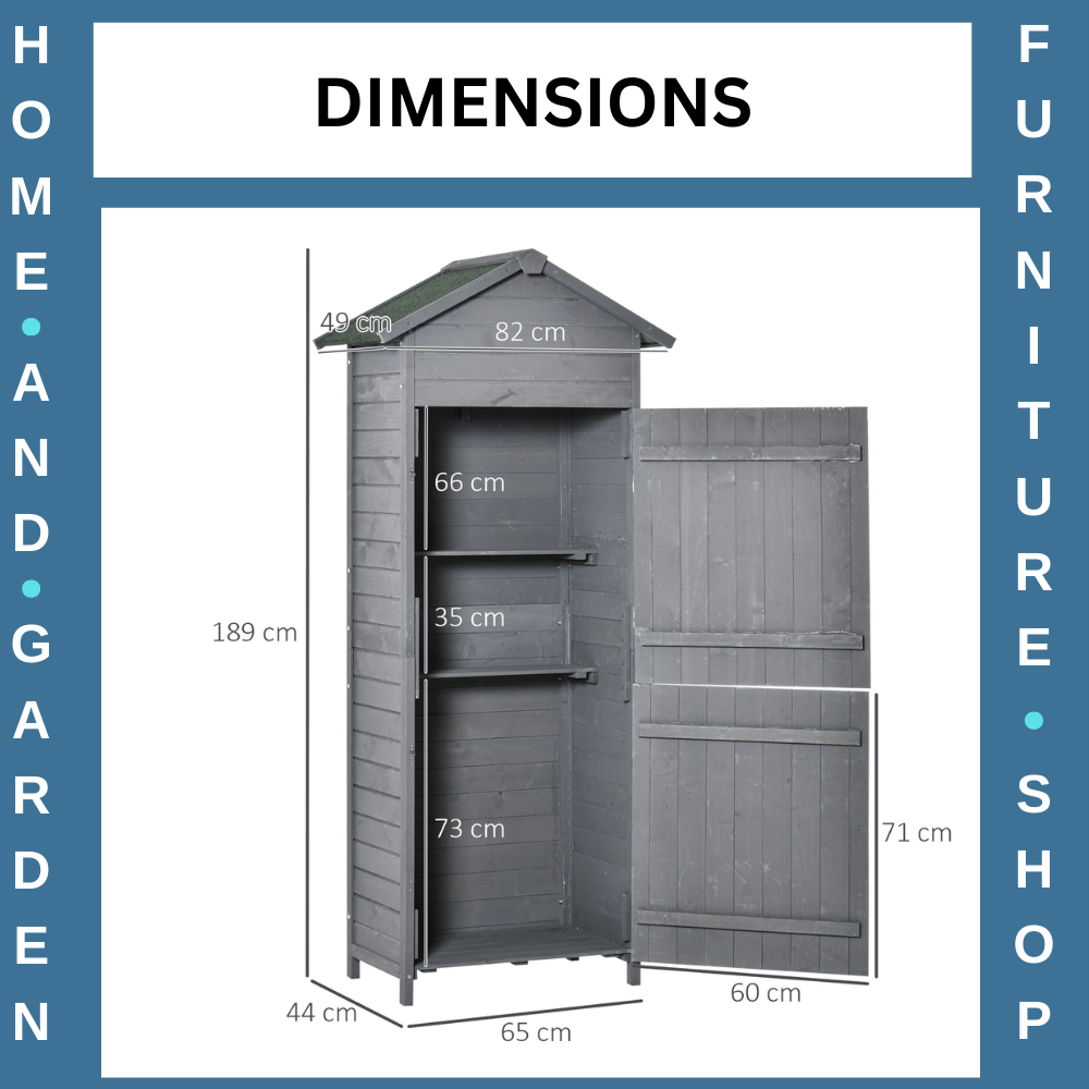 Wood Garden Storage Shed Timber Tool Cabinet Lockable Door Outdoor Utility Roof - Home and Garden Furniture Shop - rustic - furniture