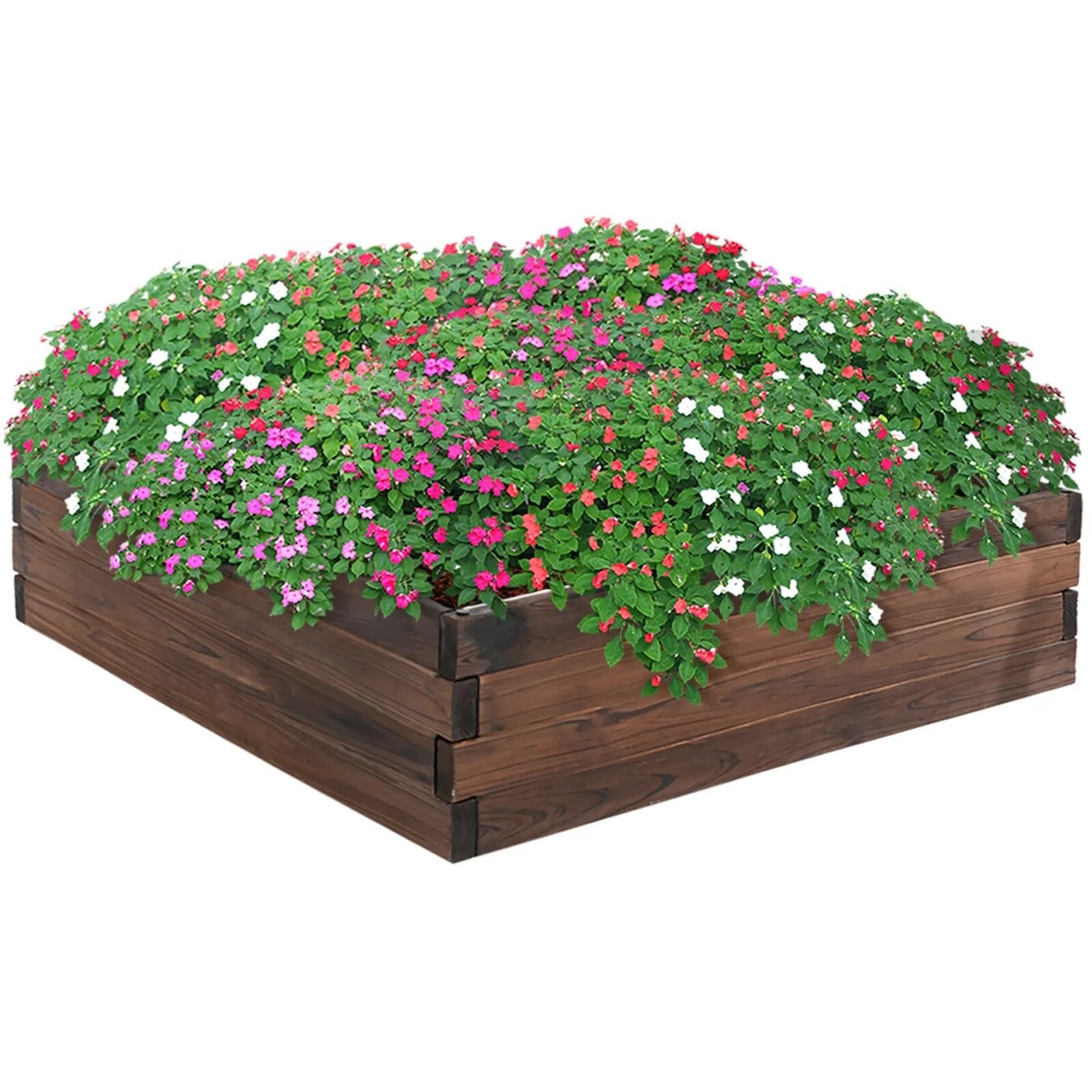 Wood Raised Garden Bed Wooden Planter Box Vegetables Flowers Outdoor 80 x 80cm - Home and Garden Furniture Shop - rustic - furniture