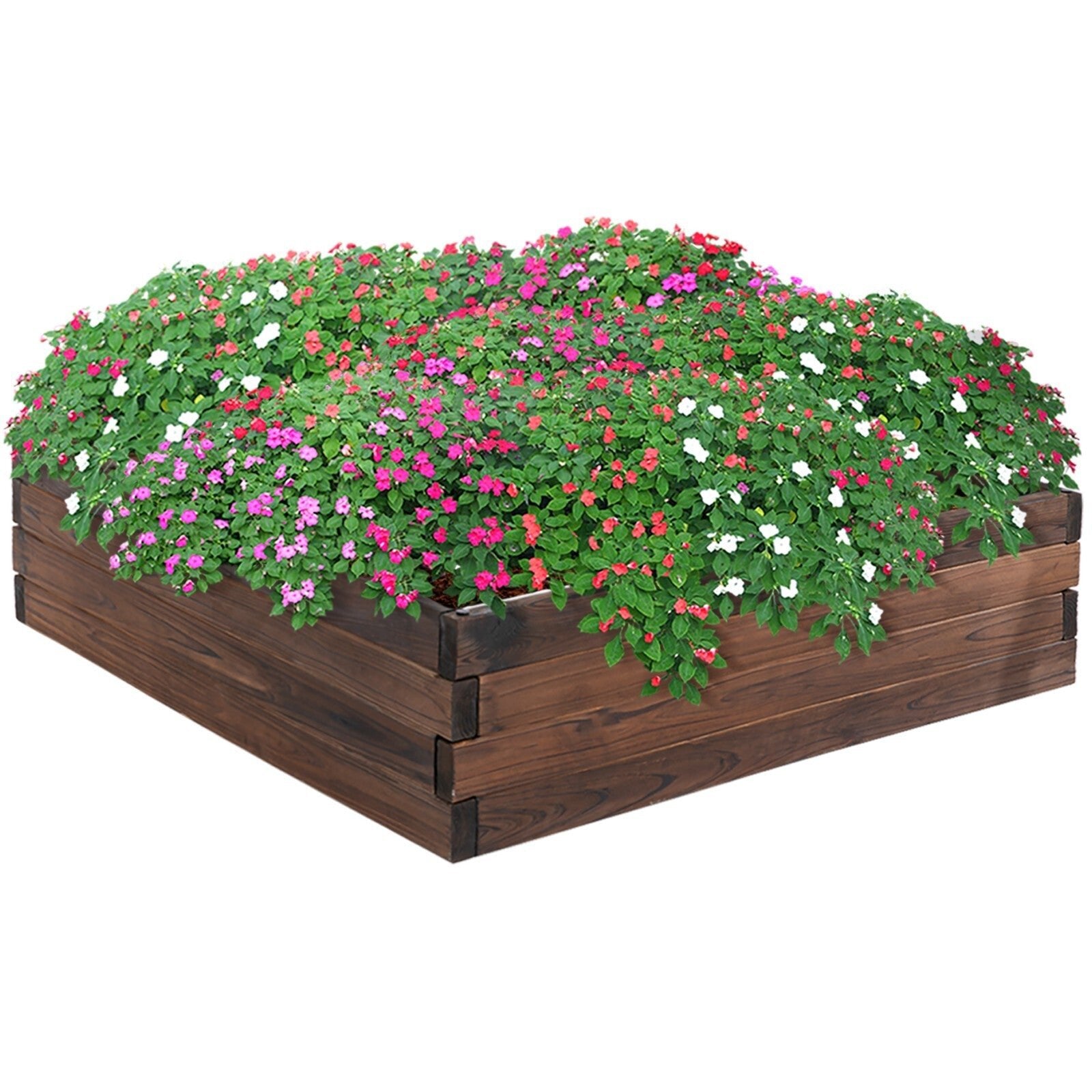 Wood Raised Garden Bed Wooden Planter Box Vegetables Flowers Outdoor 80 x 80cm - Home and Garden Furniture Shop - rustic - furniture