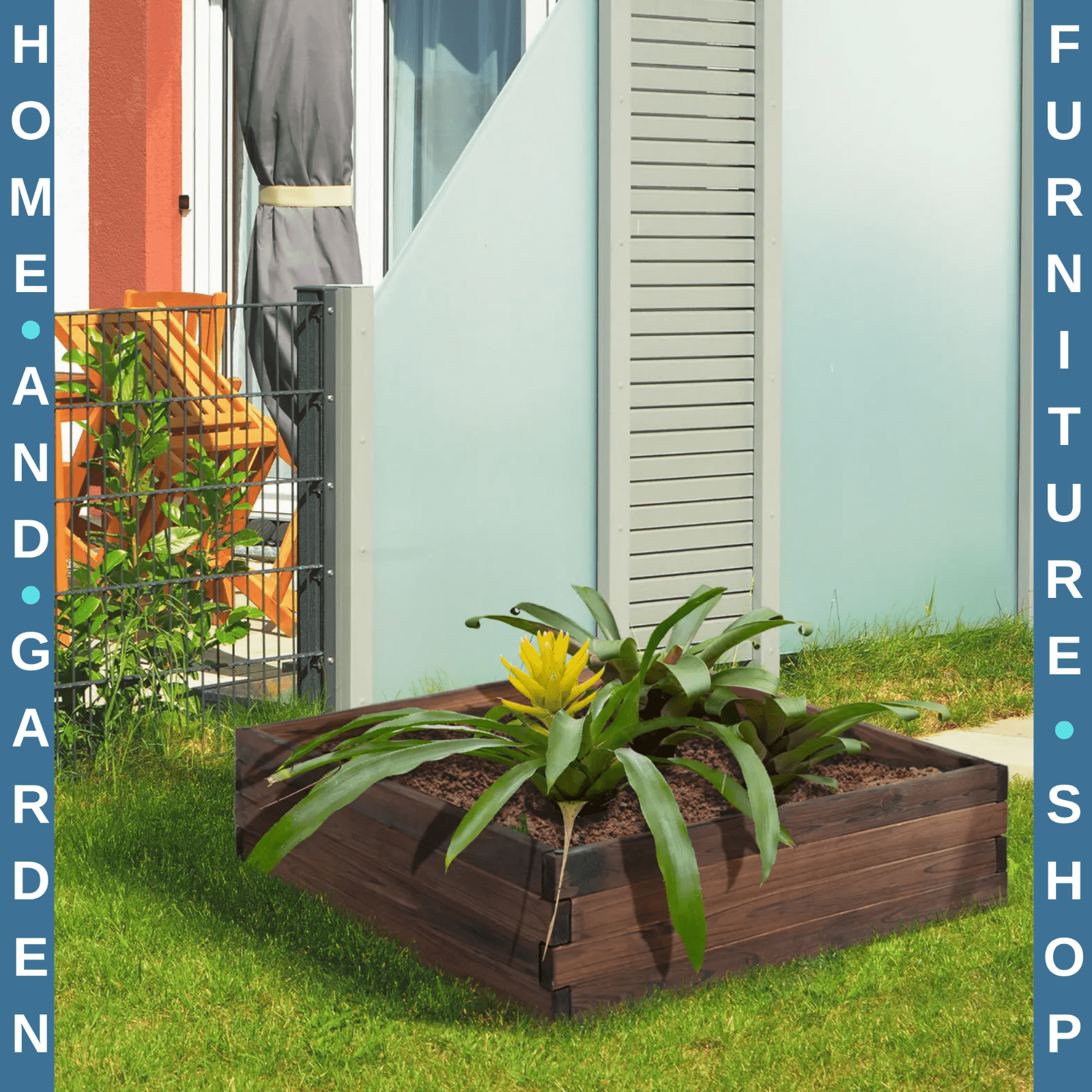 Wood Raised Garden Bed Wooden Planter Box Vegetables Flowers Outdoor 80 x 80cm - Home and Garden Furniture Shop - rustic - furniture