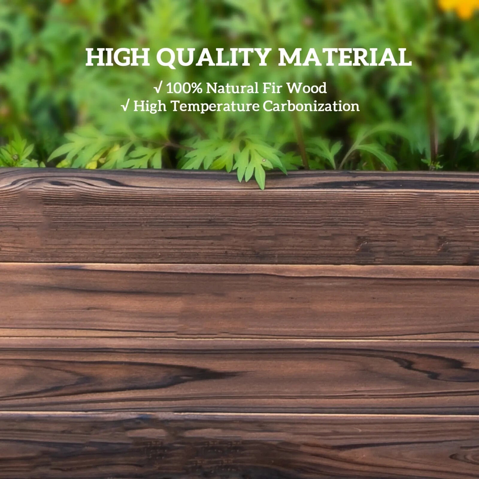 Wood Raised Garden Bed Wooden Planter Box Vegetables Flowers Outdoor 80 x 80cm - Home and Garden Furniture Shop - rustic - furniture