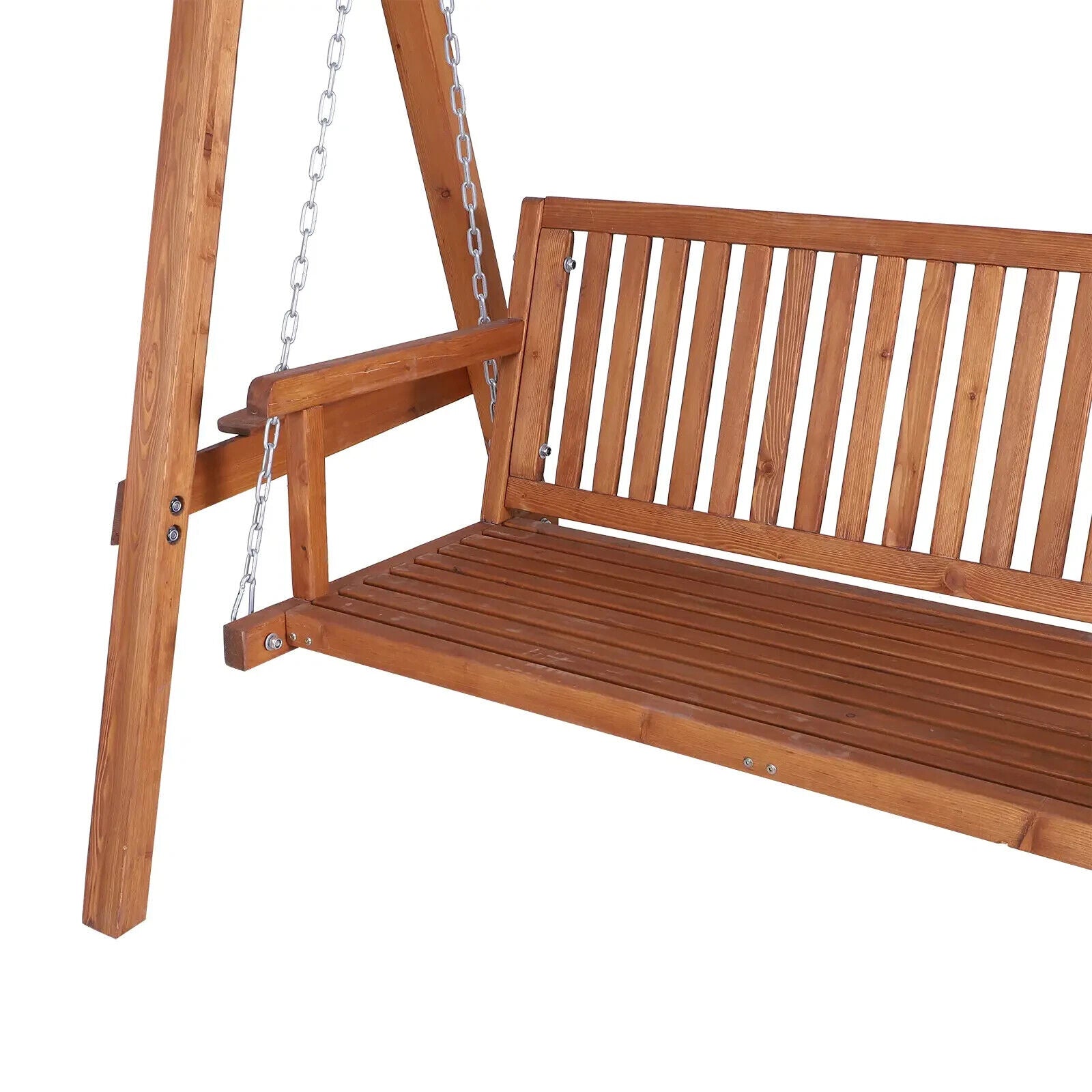 Wooden 3 Seater Garden Swing Chair Outdoor Patio Bench w/ Canopy Sun Shade Seat - Home and Garden Furniture Shop - #rustic - furniture#