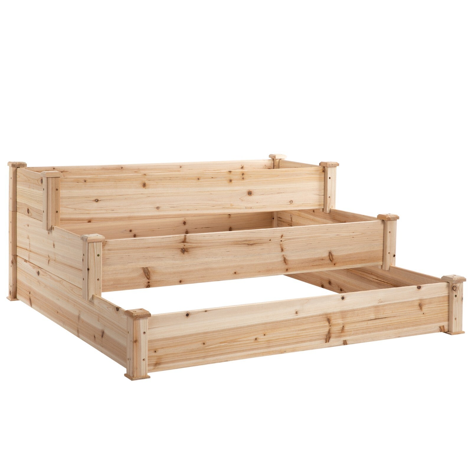 Wooden 3 Tier Raised Garden Planter Box Kit Elevated Bed Stand for Patio or Yard - Home and Garden Furniture Shop - rustic - furniture