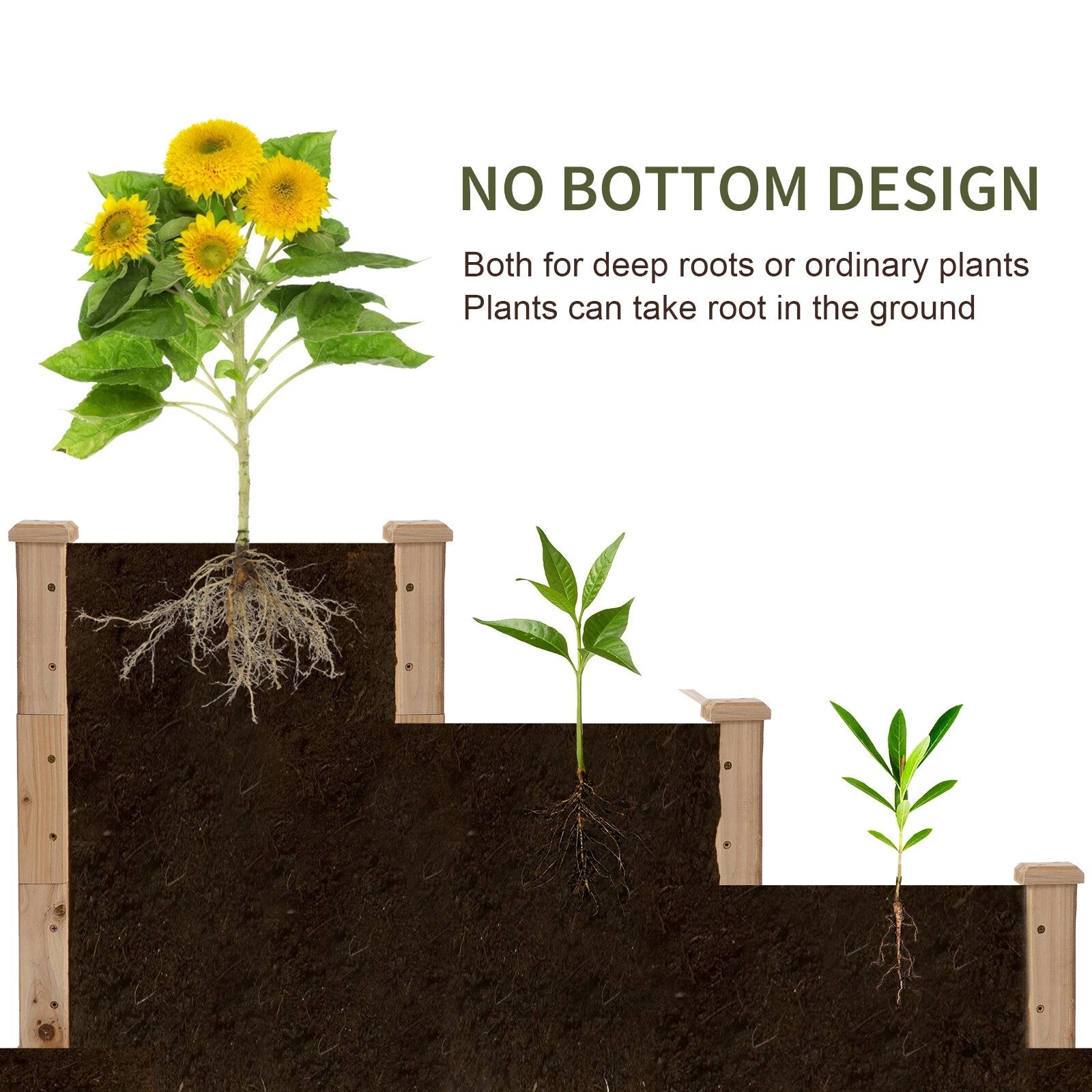 Wooden 3 Tier Raised Garden Planter Box Kit Elevated Bed Stand for Patio or Yard - Home and Garden Furniture Shop - rustic - furniture