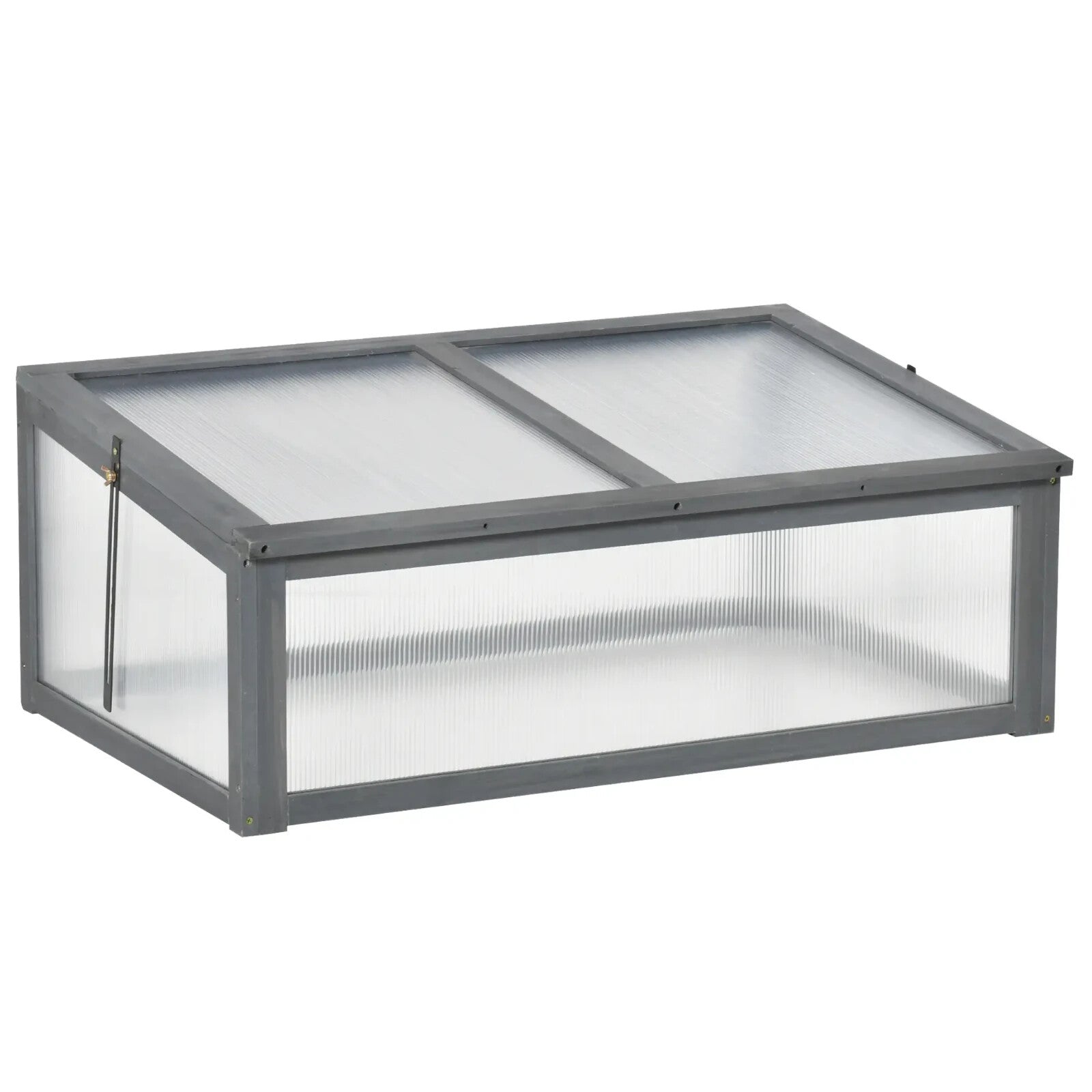 Wooden Cold Frame Greenhouse with Openable Top Polycarbonate Panels 100x65x40 cm - Home and Garden Furniture Shop - rustic - furniture