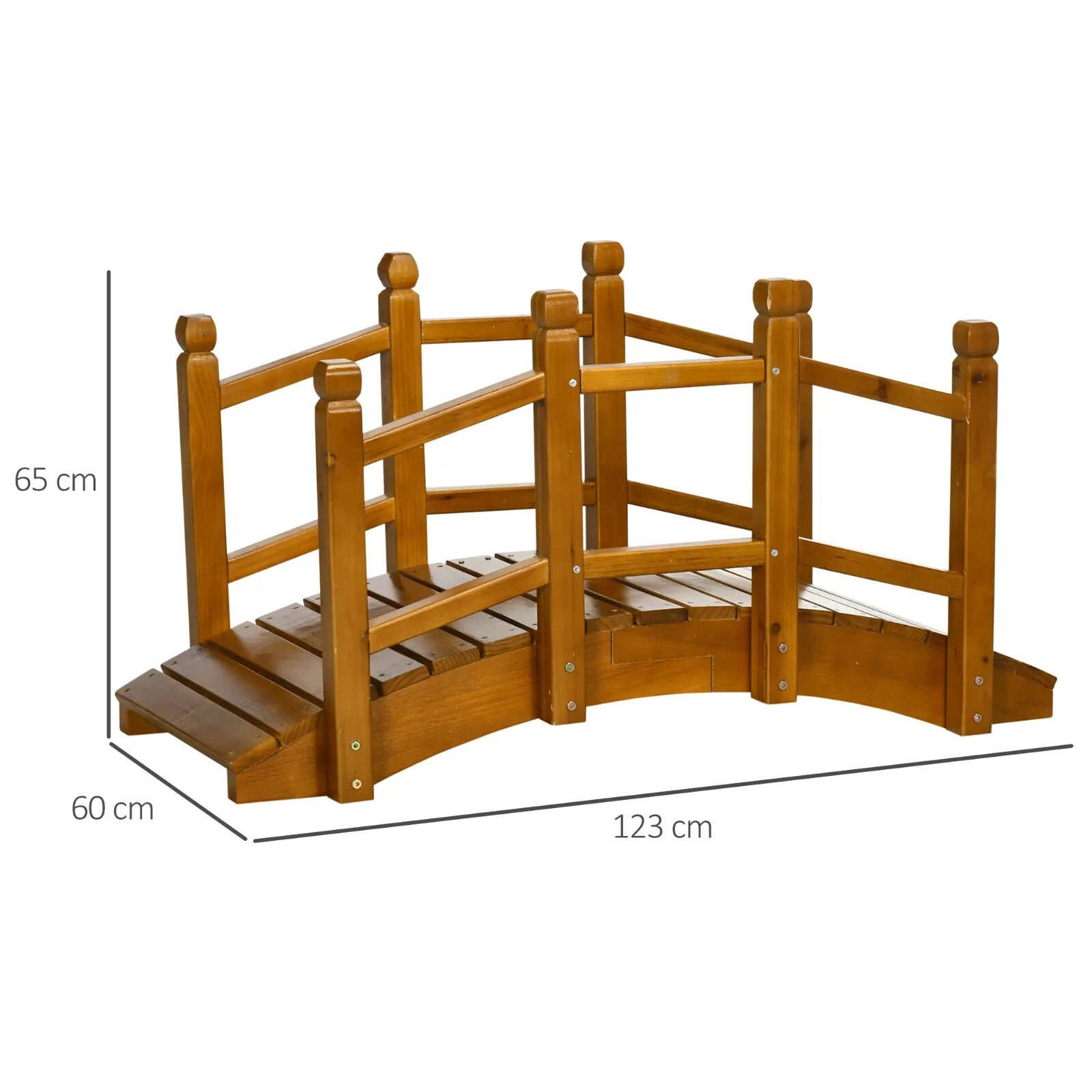 Wooden Garden Bridge with Railings Arc Footbridge for Pond Stream or Backyard - Home and Garden Furniture Shop - rustic - furniture