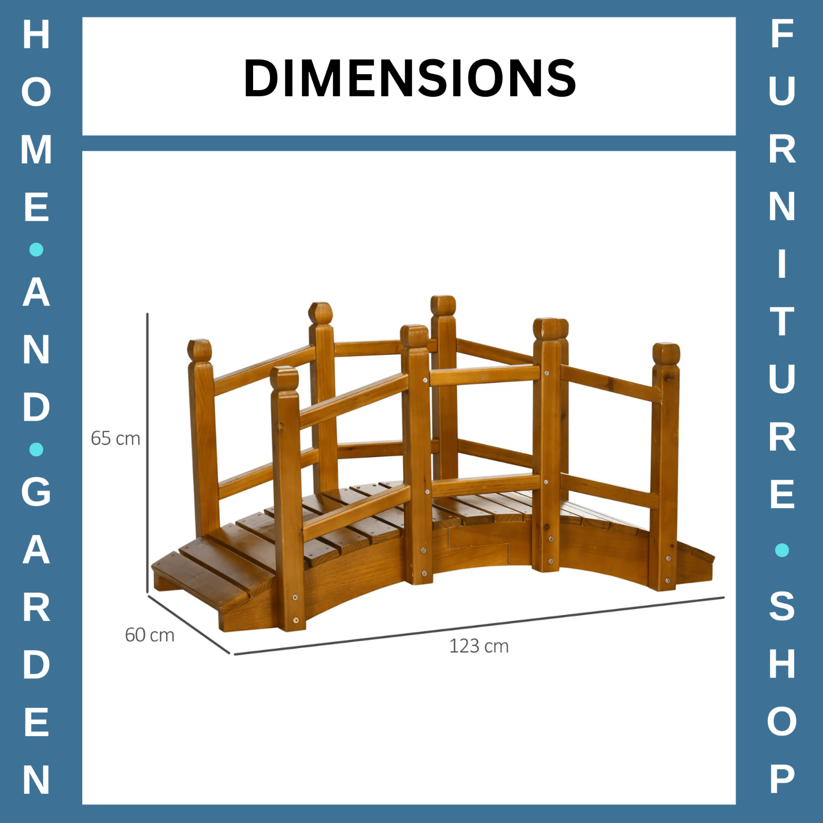 Wooden Garden Bridge with Railings Arc Footbridge for Pond Stream or Backyard - Home and Garden Furniture Shop - rustic - furniture
