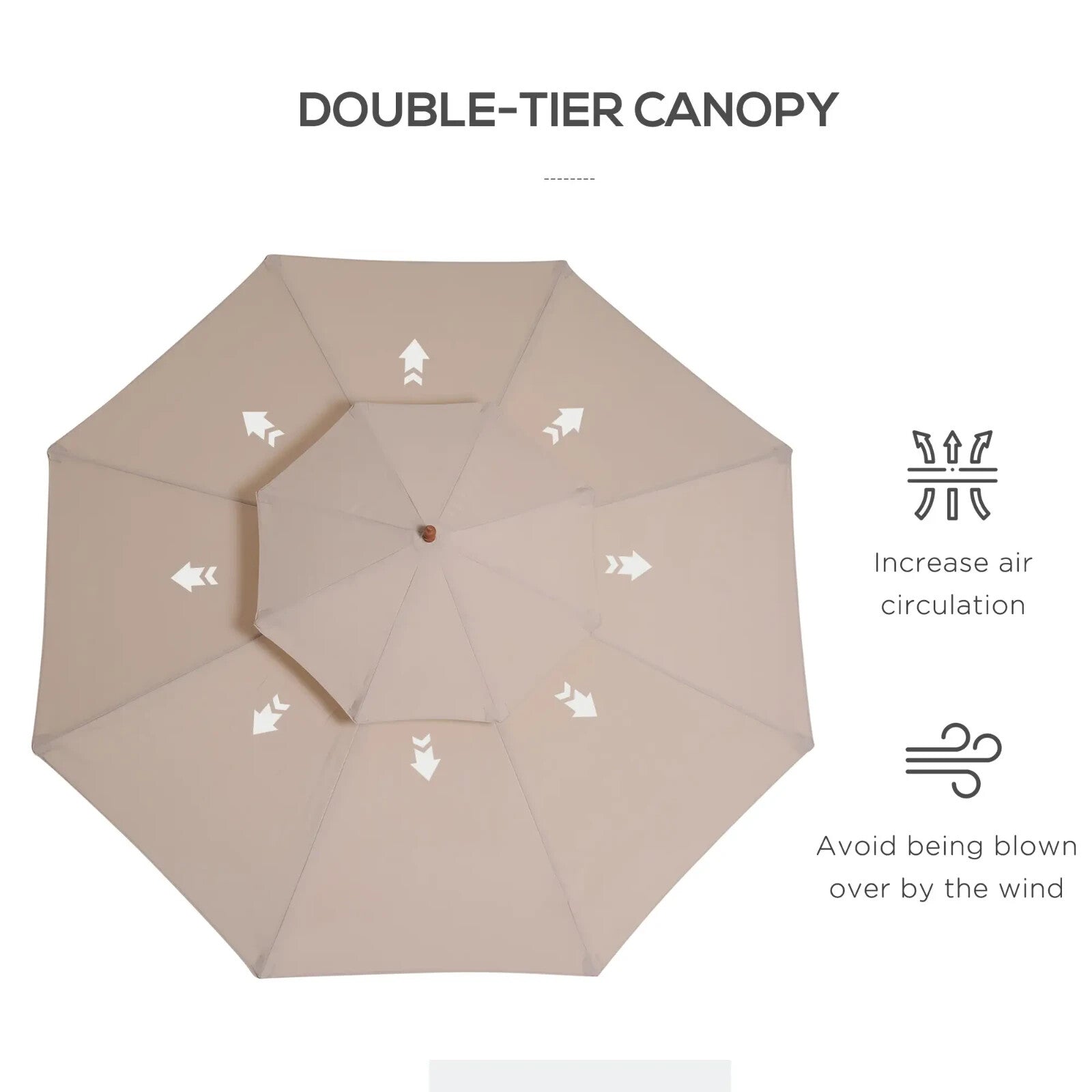 Wooden Garden Parasol Sun Umbrella for Patio Outdoor Shade Shelter with Canopy - Home and Garden Furniture Shop - rustic - furniture
