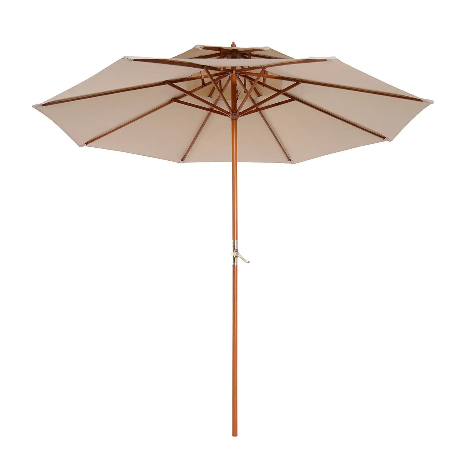 Wooden Garden Parasol Sun Umbrella for Patio Outdoor Shade Shelter with Canopy - Home and Garden Furniture Shop - rustic - furniture