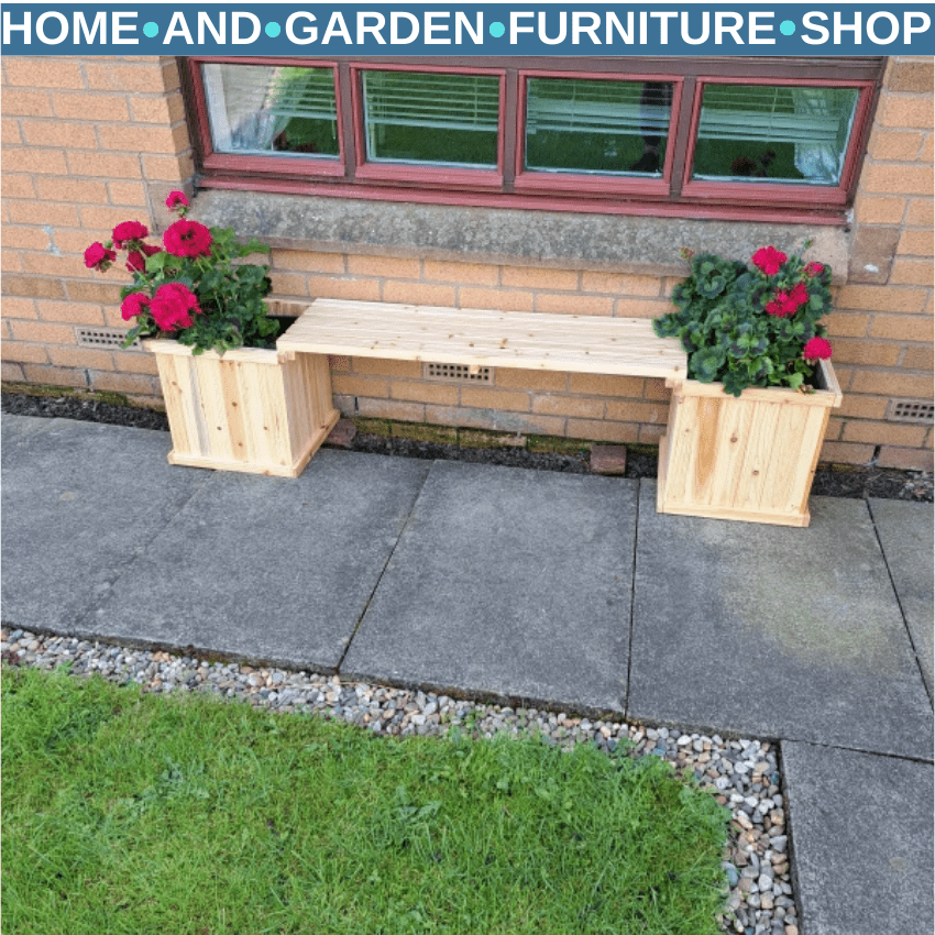 Wooden Garden Planter Bench Raised Bed with Seat for Patio Park or Allotment - Home and Garden Furniture Shop - rustic - furniture