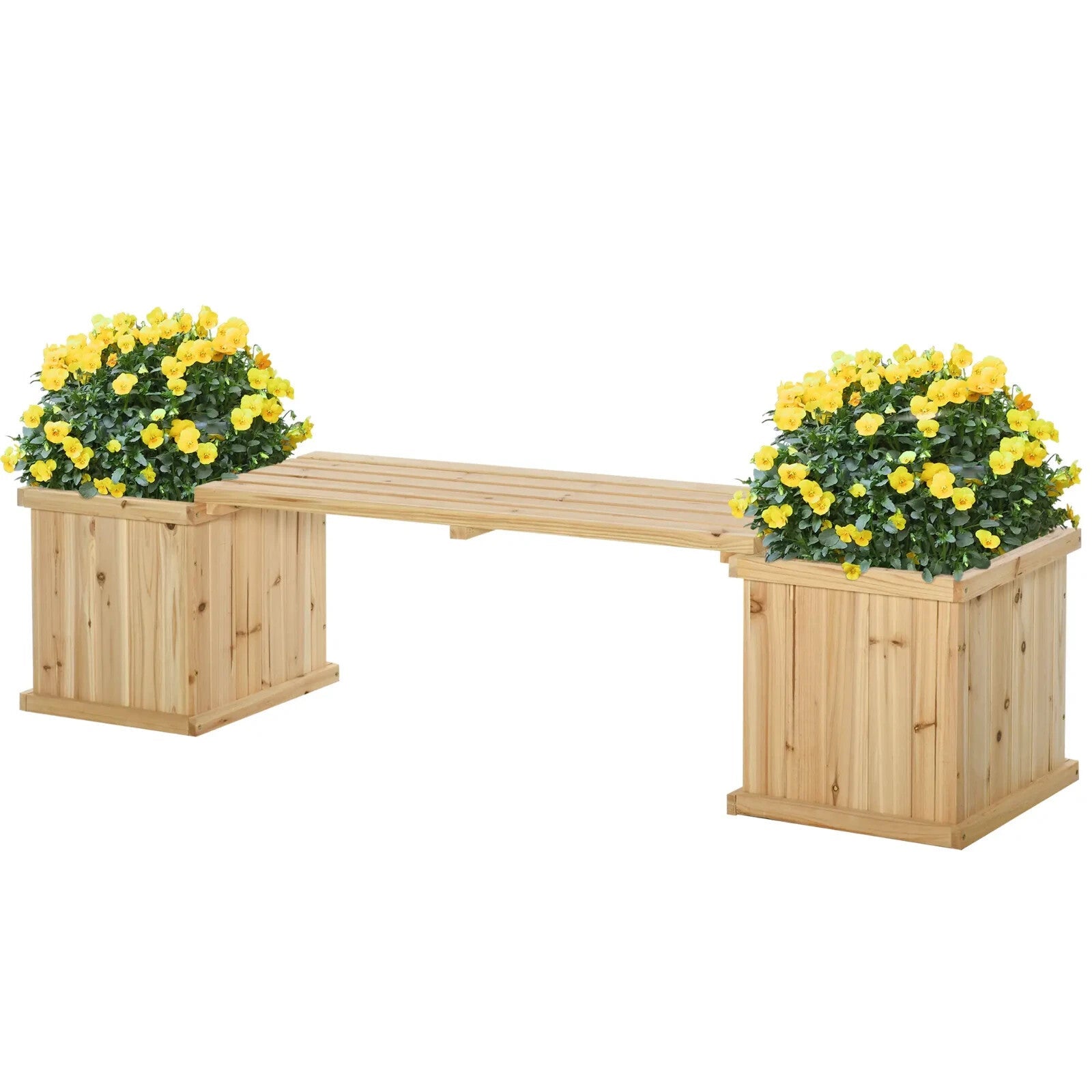 Wooden Garden Planter Bench Raised Bed with Seat for Patio Park or Allotment - Home and Garden Furniture Shop - rustic - furniture