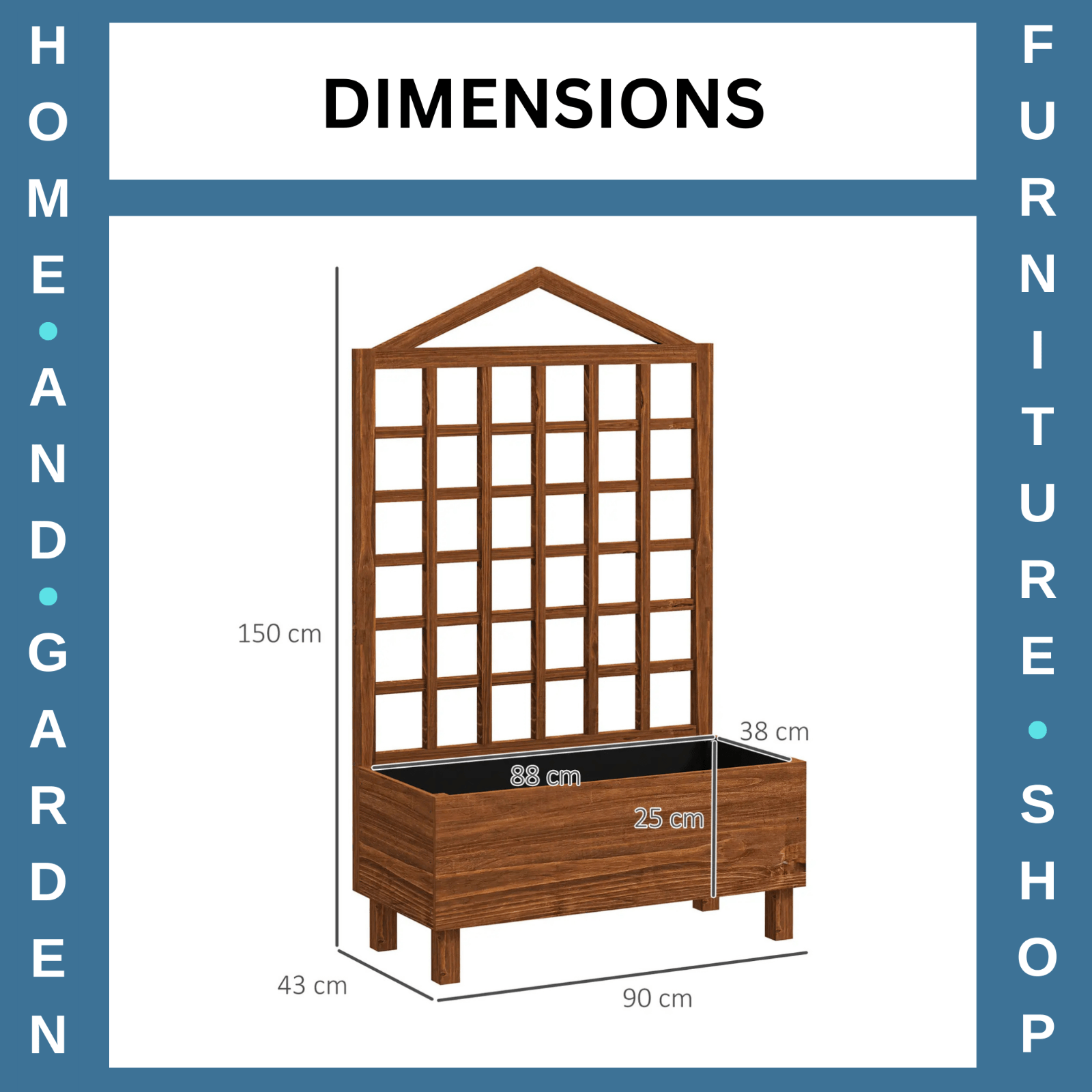 Wooden Garden Planter With Trellis Raised Beds Outdoor For Climbing Plants - Home and Garden Furniture Shop - #rustic - furniture#