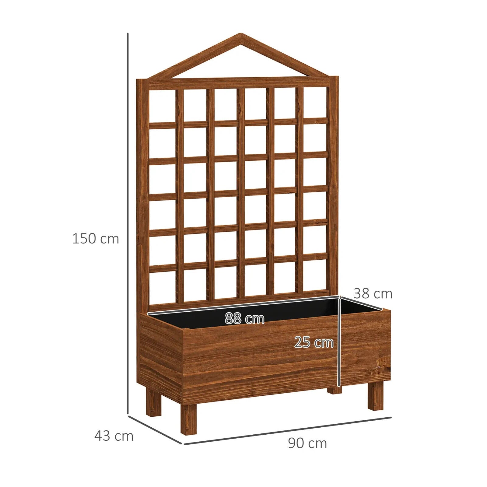 Wooden Garden Planter With Trellis Raised Beds Outdoor For Climbing Plants - Home and Garden Furniture Shop - #rustic - furniture#