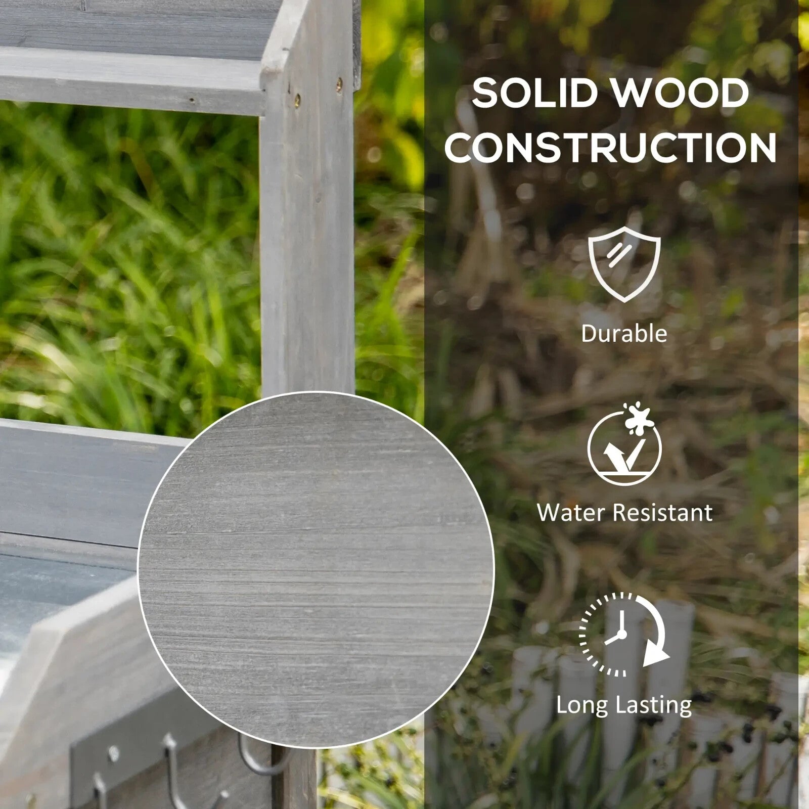 Wooden Garden Potting Table Workstation with Metal Top Drawer & Storage Shelves - Home and Garden Furniture Shop - rustic - furniture