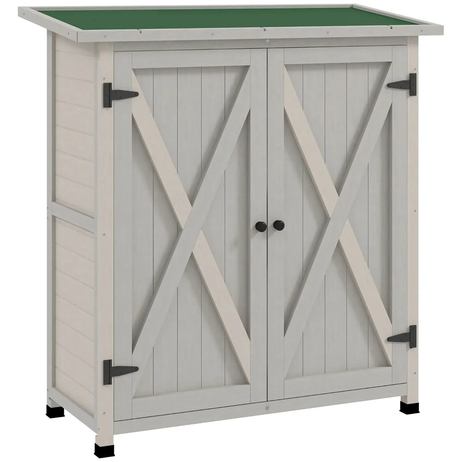Wooden Garden Storage Shed Fir Tool Cabinet with Shelves and Double Door Outdoor - Home and Garden Furniture Shop - #rustic - furniture#