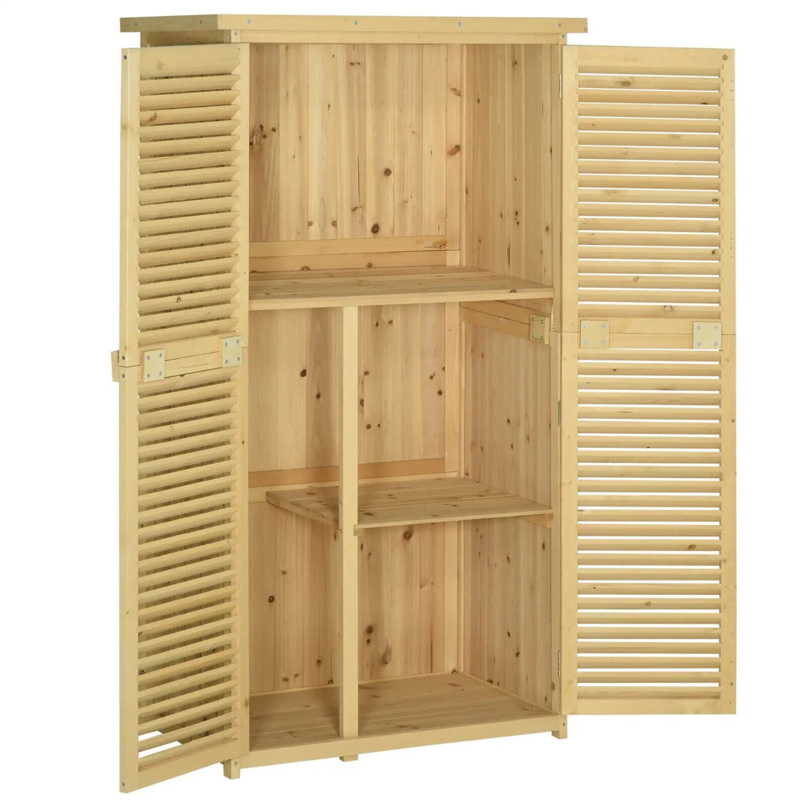 Wooden Garden Storage Shed Outdoor Utility Tool Cabinet Asphalt Roof Double Door - Home and Garden Furniture Shop - #rustic - furniture#