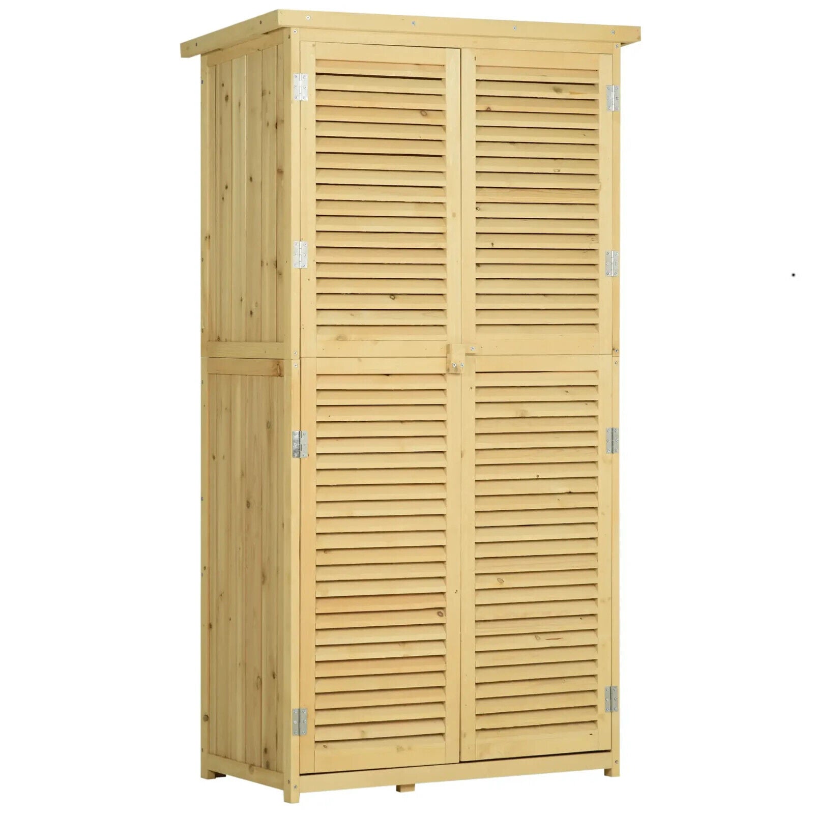 Wooden Garden Storage Shed Outdoor Utility Tool Cabinet Asphalt Roof Double Door - Home and Garden Furniture Shop - #rustic - furniture#