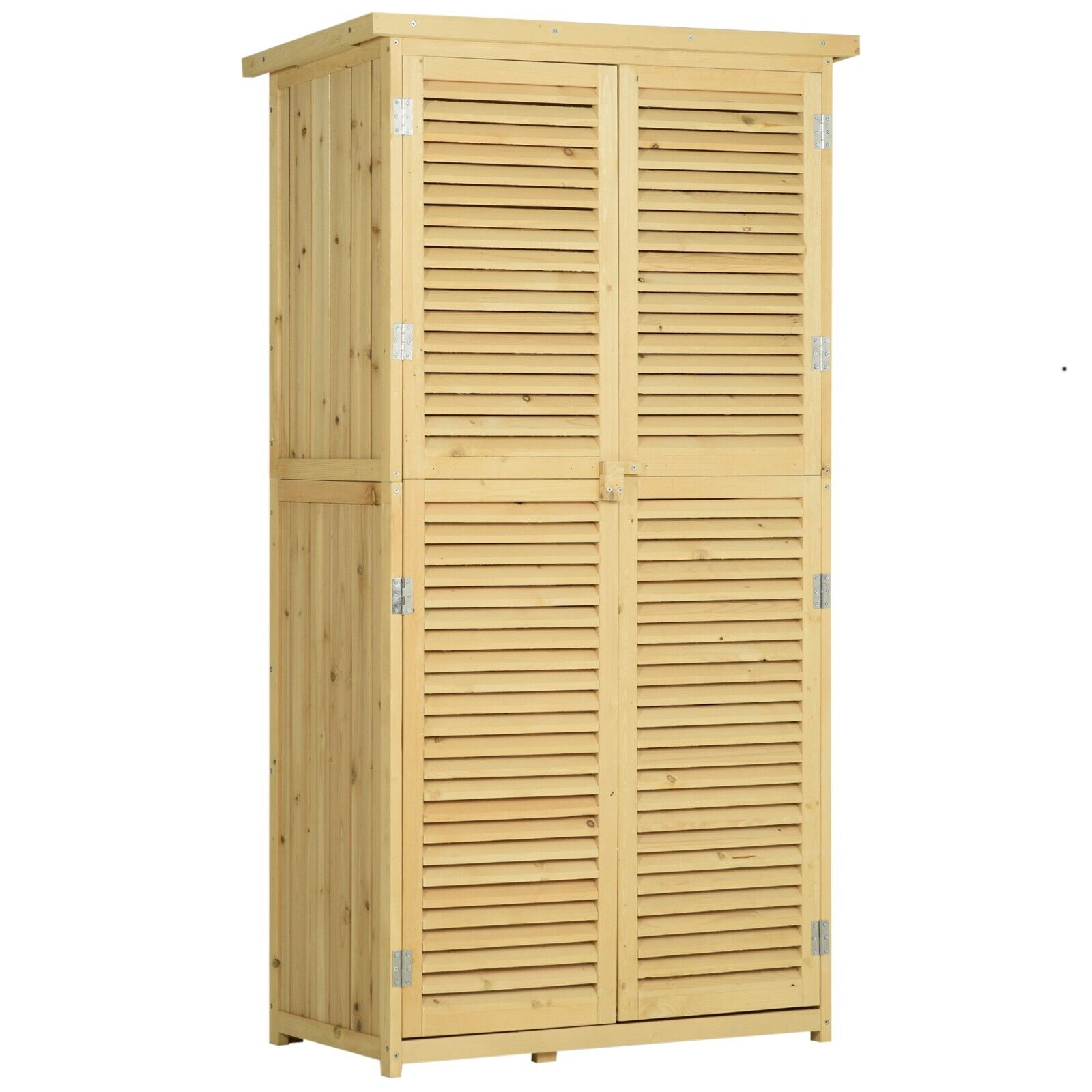 Wooden Garden Storage Shed Outdoor Utility Tool Cabinet Asphalt Roof Double Door - Home and Garden Furniture Shop - #rustic - furniture#