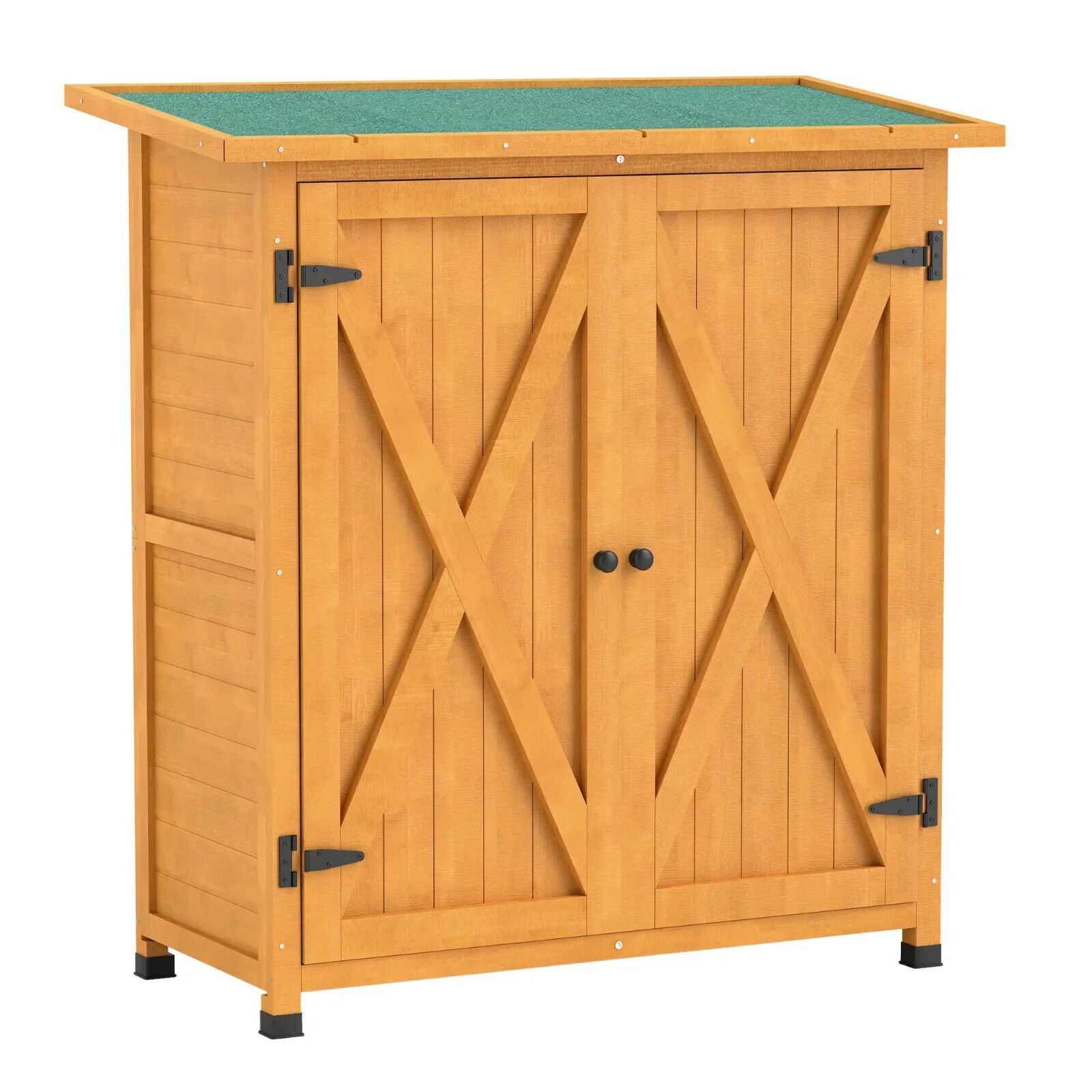 Wooden Garden Storage Shed Tool Cabinet Organiser with Shelves Utility Cupboard - Home and Garden Furniture Shop - #rustic - furniture#