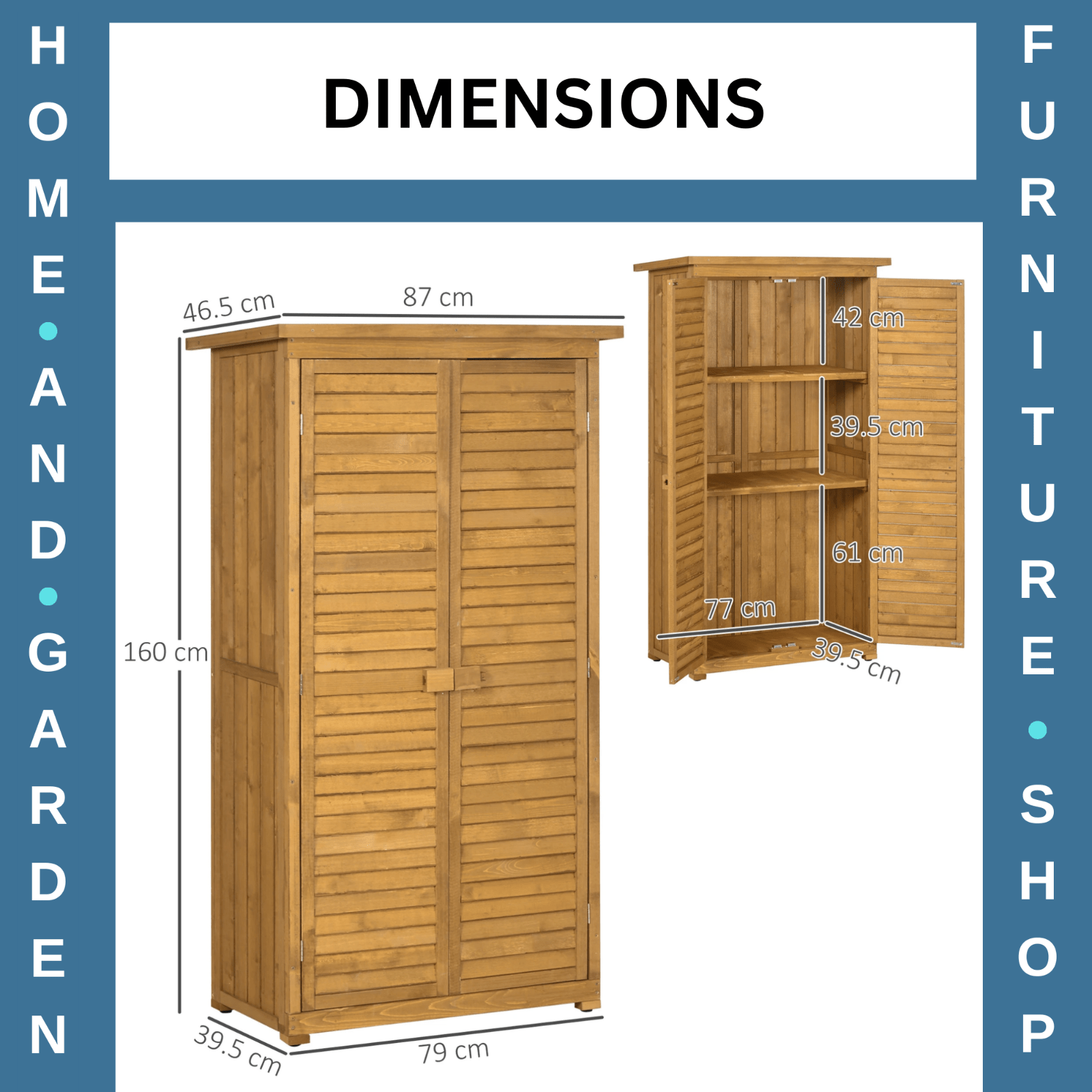 Wooden Garden Storage Shed Tool Cabinet w/ 3 Tier Shelves & Asphalt Roof Outdoor - Home and Garden Furniture Shop - rustic - furniture