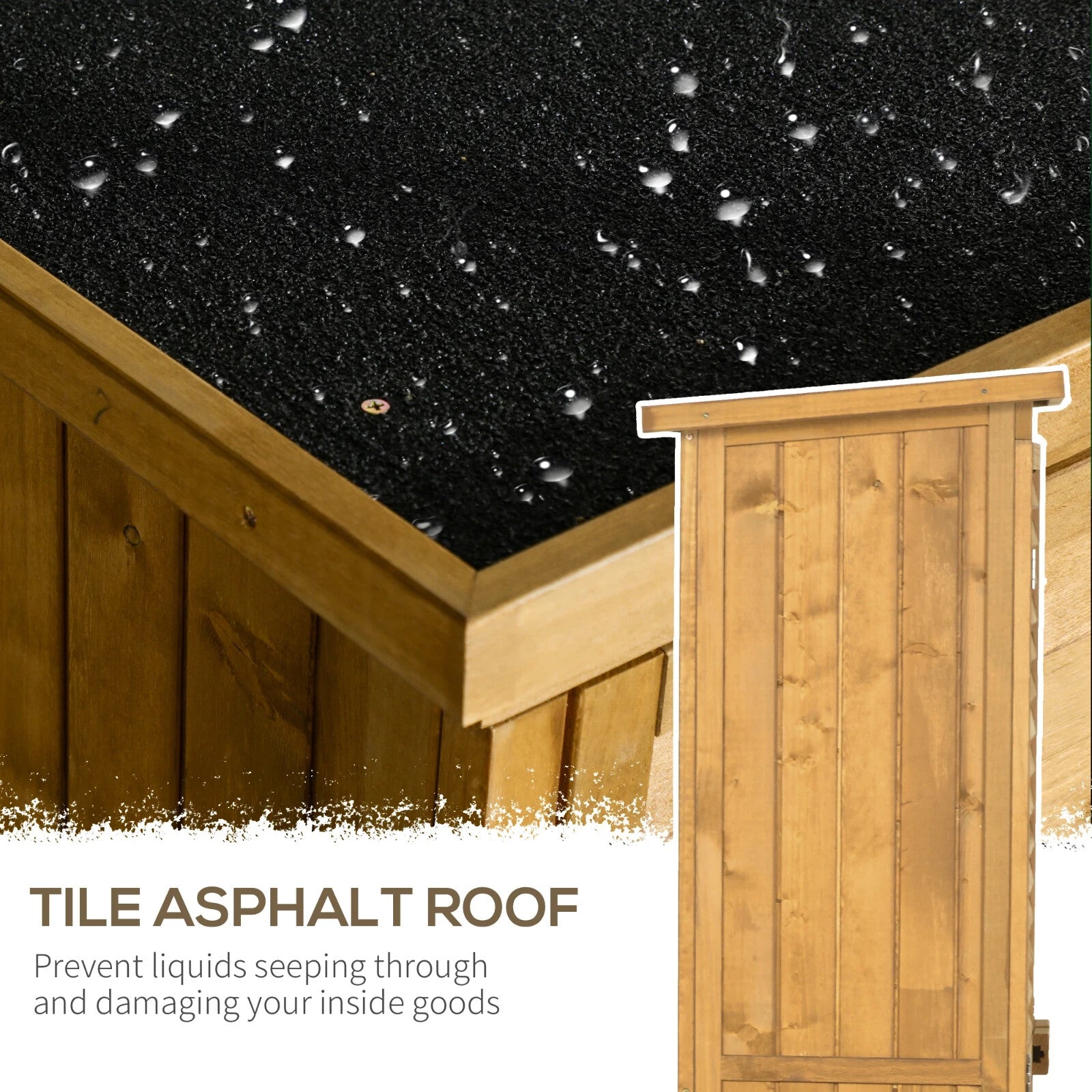 Wooden Garden Storage Shed Tool Cabinet w/ 3 Tier Shelves & Asphalt Roof Outdoor - Home and Garden Furniture Shop - rustic - furniture