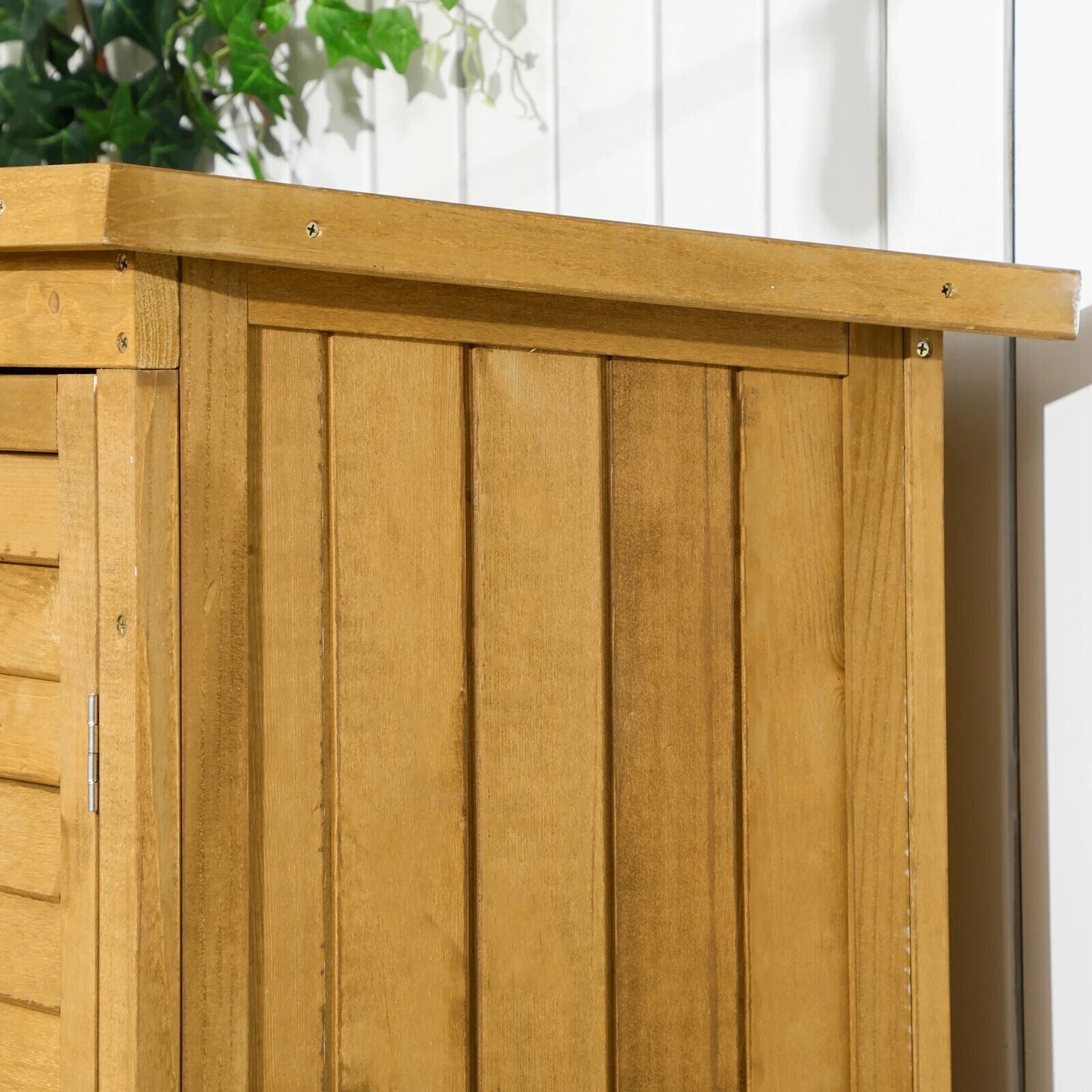 Wooden Garden Storage Shed Tool Cabinet w/ 3 Tier Shelves & Asphalt Roof Outdoor - Home and Garden Furniture Shop - #rustic - furniture#