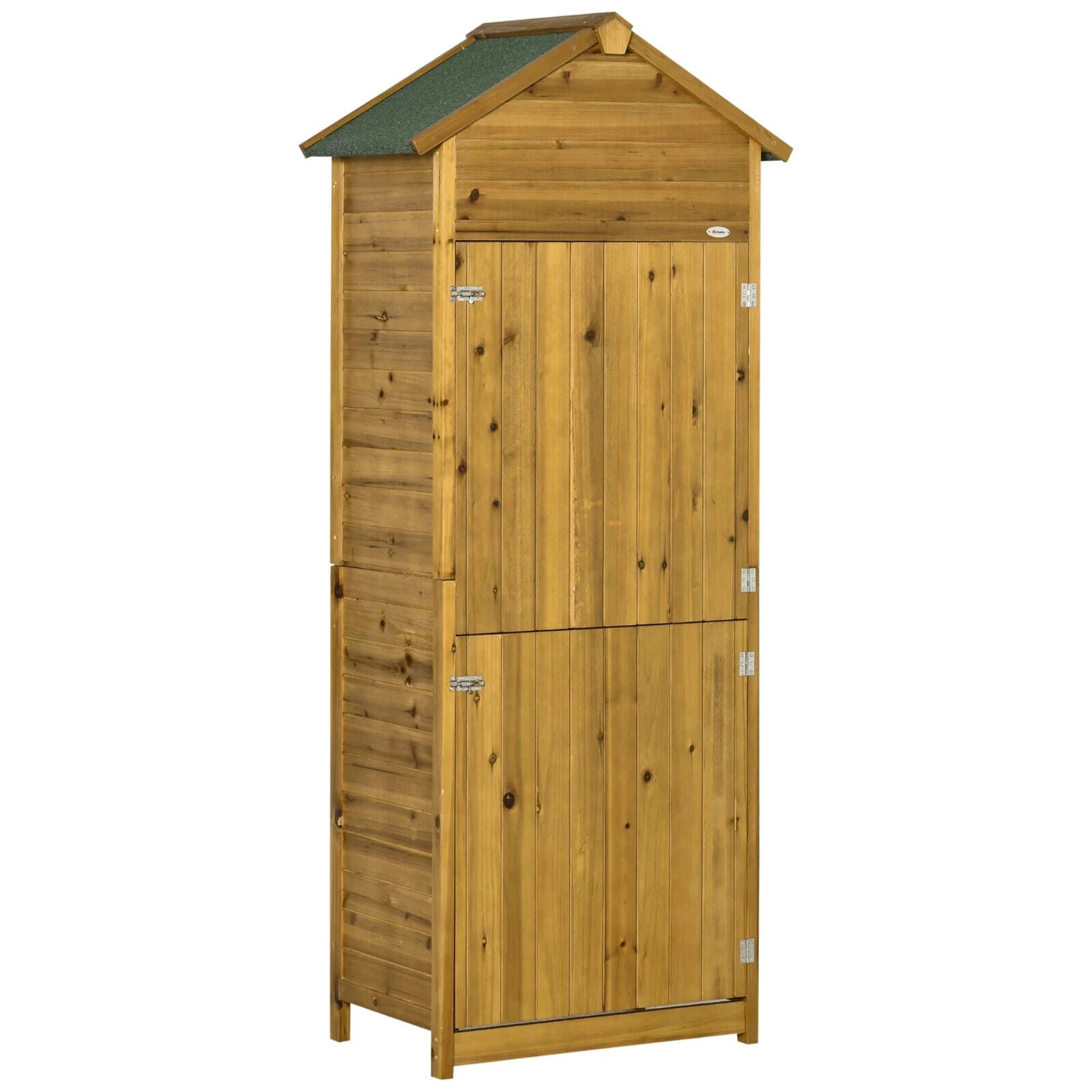Wooden Garden Storage Shed Tool Cabinet w/ Two Shelves Lockable Door Patio Shed - Home and Garden Furniture Shop - #rustic - furniture#