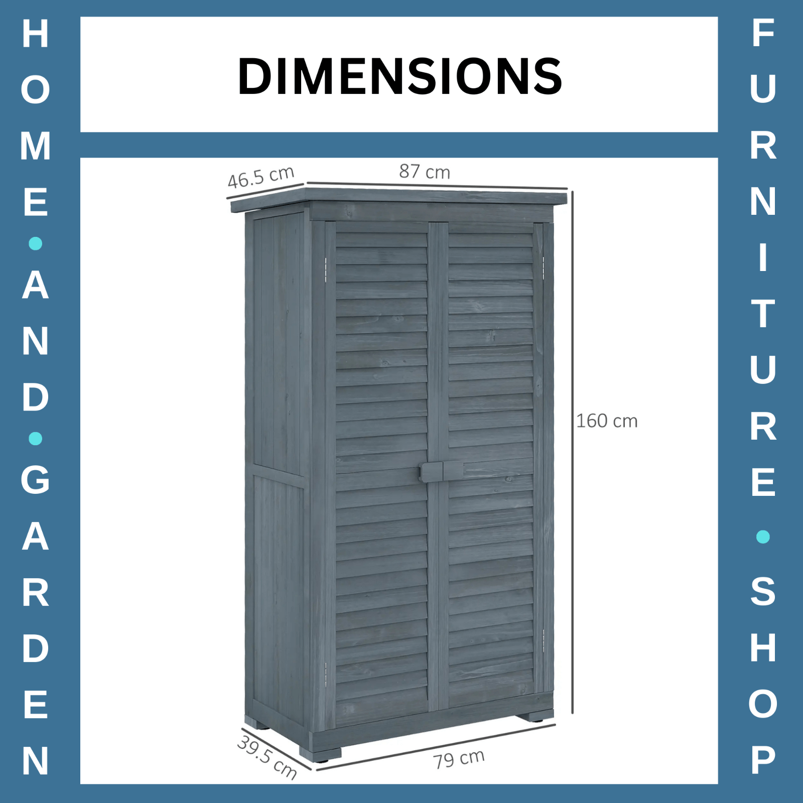 Wooden Garden Storage Shed with 3 Shelves, Shutter Doors and Asphalt Roof - Home and Garden Furniture Shop - #rustic - furniture#