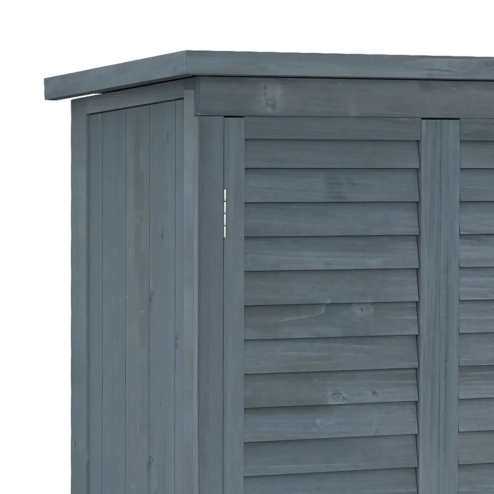 Wooden Garden Storage Shed with 3 Shelves, Shutter Doors and Asphalt Roof - Home and Garden Furniture Shop - #rustic - furniture#