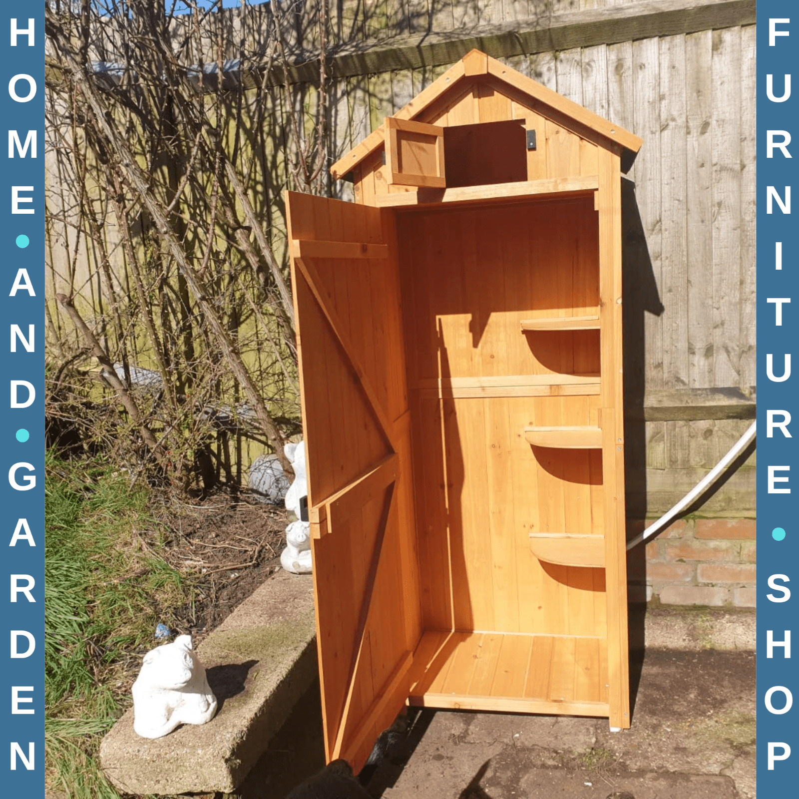 Wooden Garden Storage Shed with Shelves Waterpoof Outdoor Tool Cabinet Outhouse - Home and Garden Furniture Shop - rustic - furniture