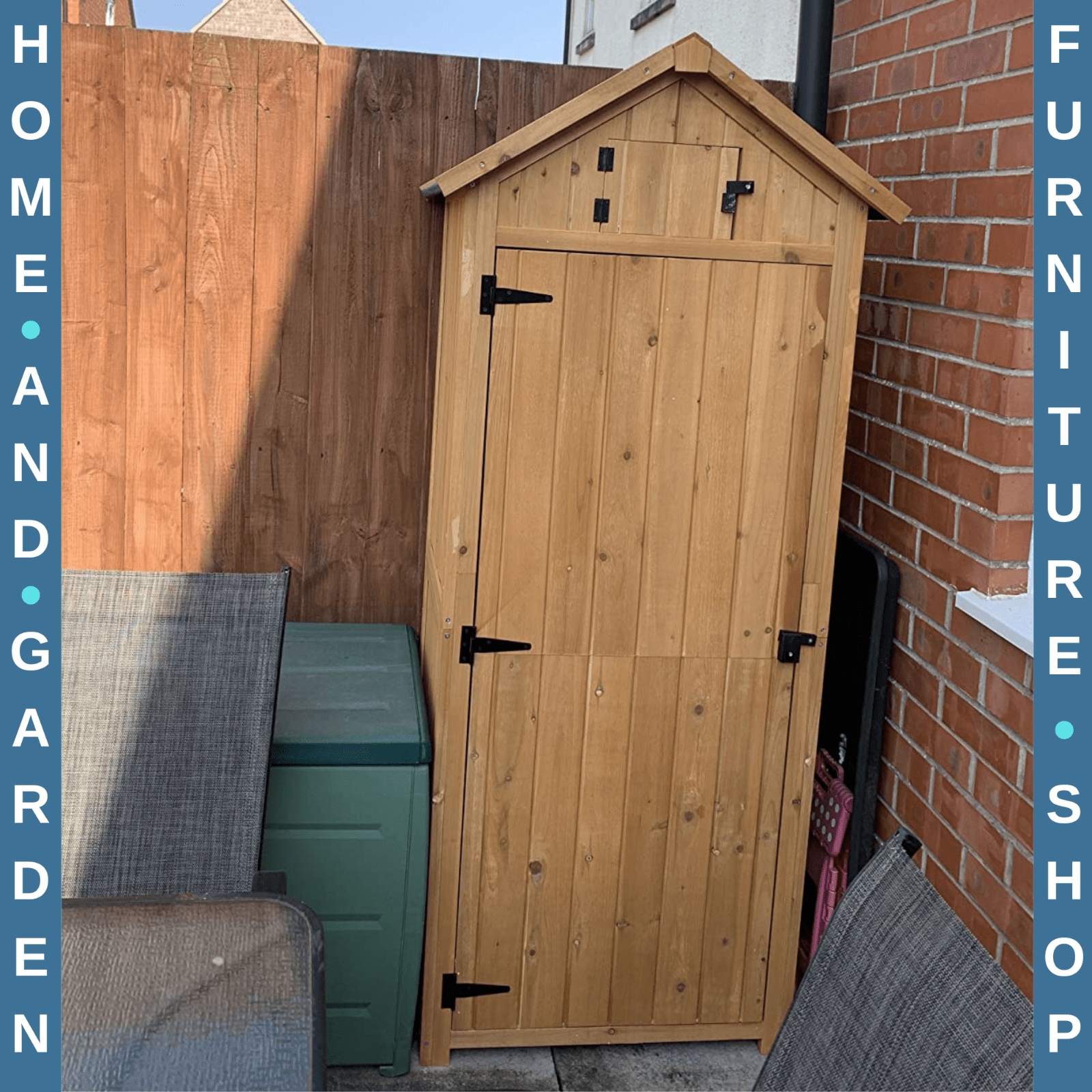 Wooden Garden Storage Shed with Shelves Waterpoof Outdoor Tool Cabinet Outhouse - Home and Garden Furniture Shop - rustic - furniture