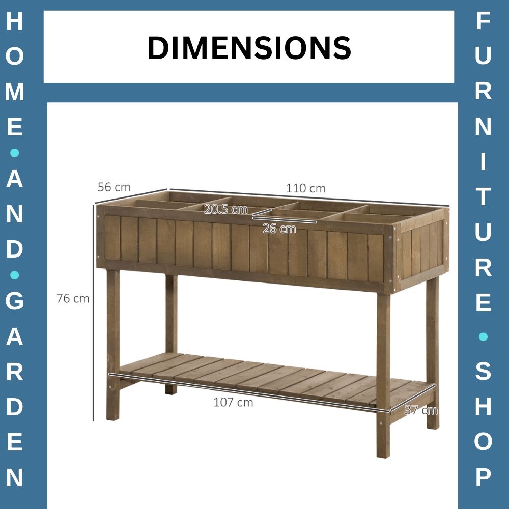 Wooden Herb Planter Raised Bed Garden Stand w/8 Boxes 110L x 46W x 76Hcm Outdoor - Home and Garden Furniture Shop - #rustic - furniture#