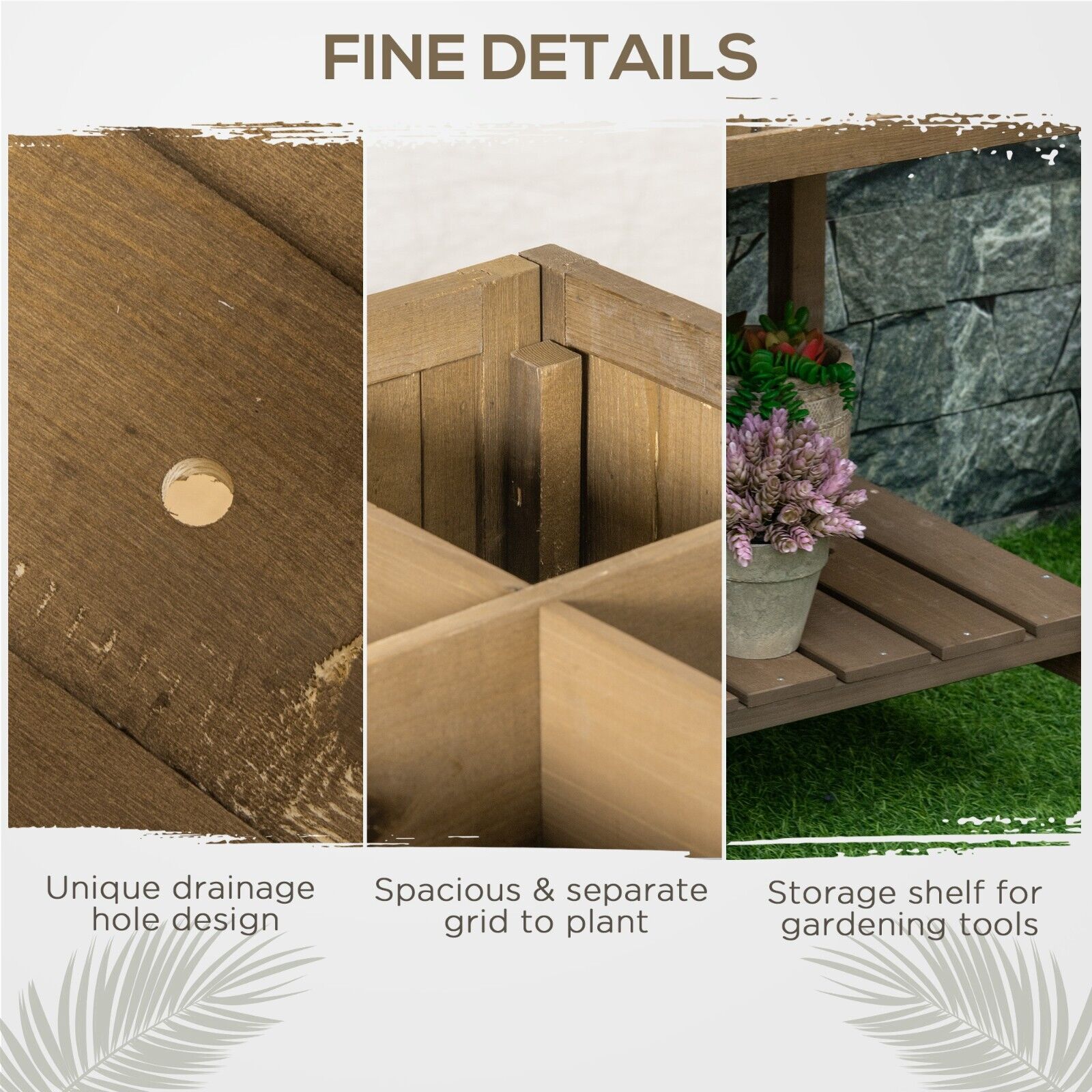 Wooden Herb Planter Raised Bed Garden Stand w/8 Boxes 110L x 46W x 76Hcm Outdoor - Home and Garden Furniture Shop - #rustic - furniture#