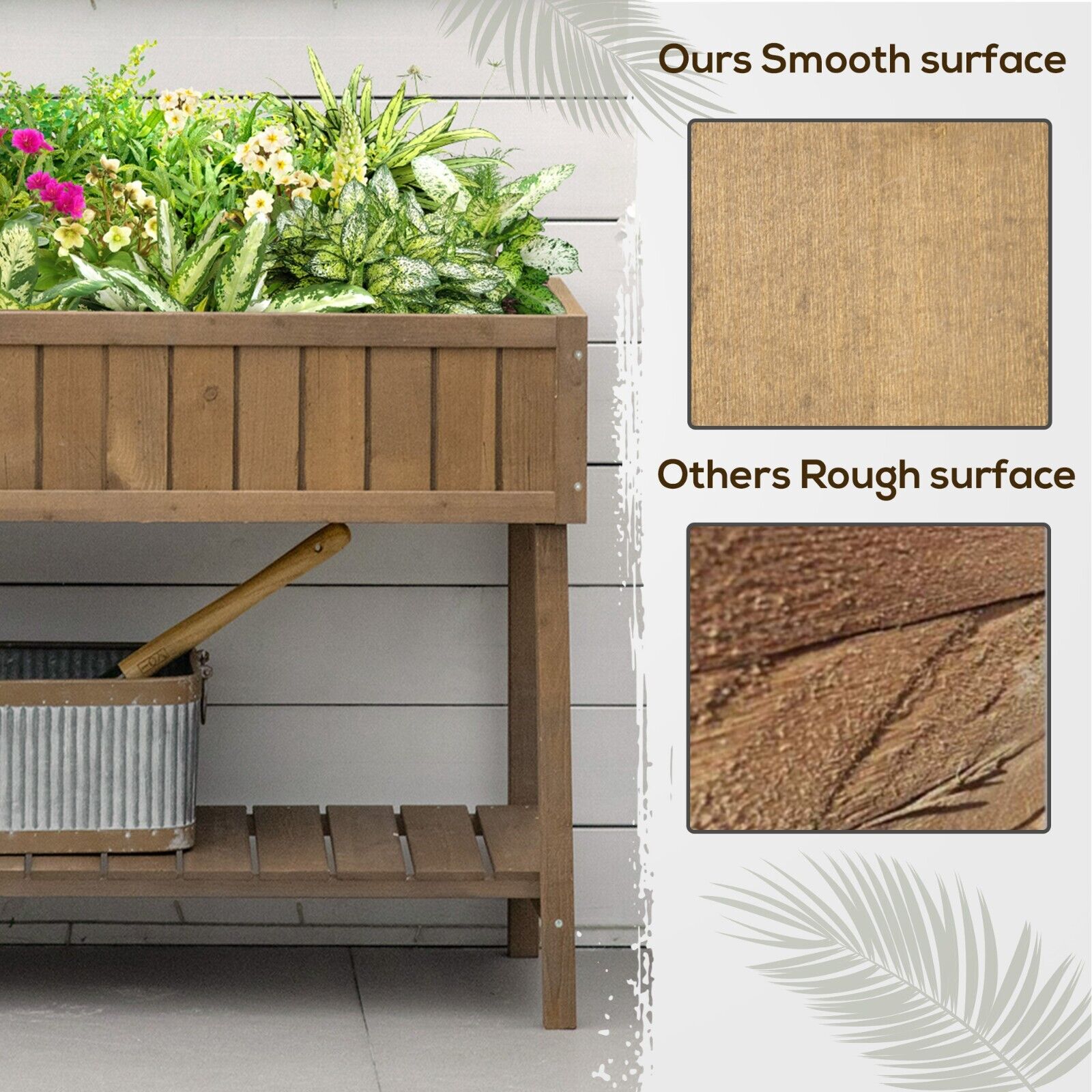 Wooden Herb Planter Raised Bed Garden Stand w/8 Boxes 110L x 46W x 76Hcm Outdoor - Home and Garden Furniture Shop - #rustic - furniture#