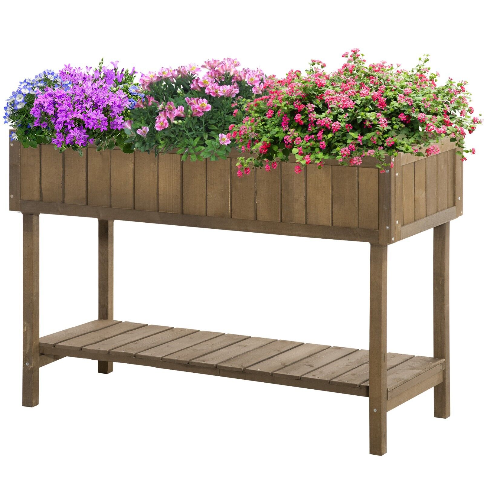 Wooden Herb Planter Raised Bed Garden Stand w/8 Boxes 110L x 46W x 76Hcm Outdoor - Home and Garden Furniture Shop - #rustic - furniture#