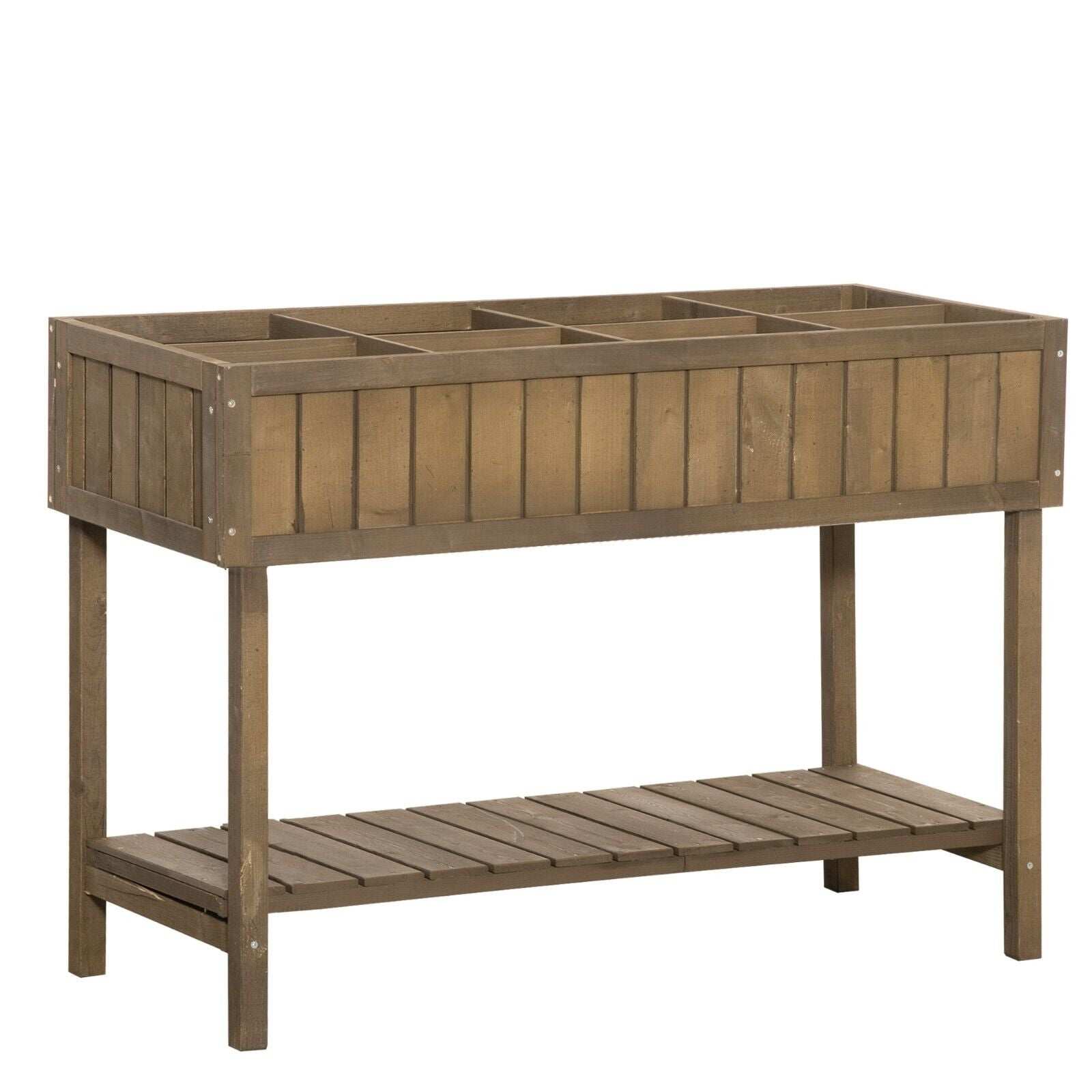Wooden Herb Planter Raised Bed Garden Stand w/8 Boxes 110L x 46W x 76Hcm Outdoor - Home and Garden Furniture Shop - #rustic - furniture#