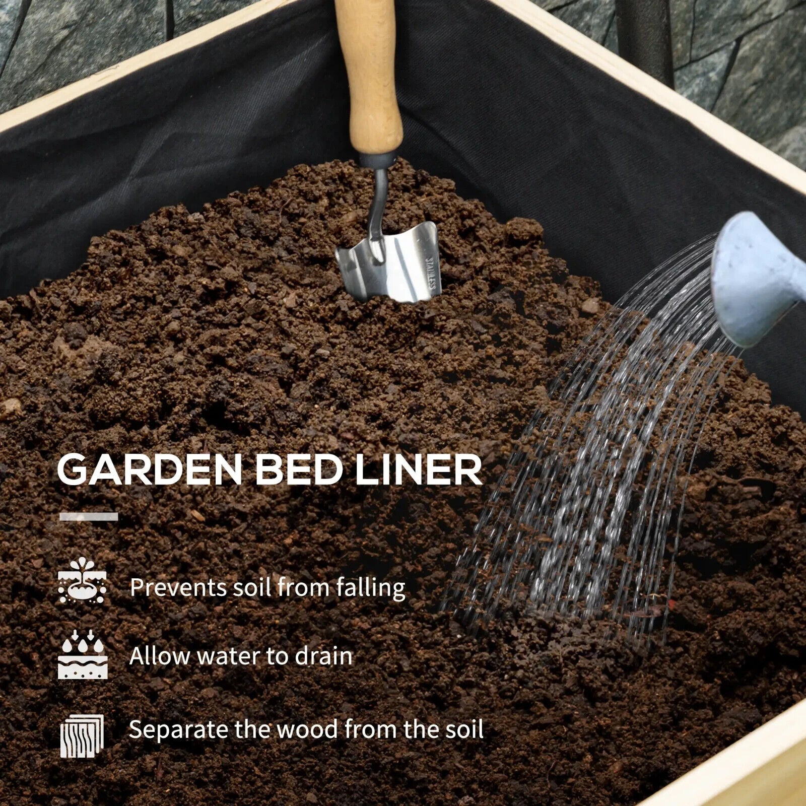 Wooden Planter Box with Greenhouse Cover Raised Garden Bed for Vegetables Herbs - Home and Garden Furniture Shop - #rustic - furniture#