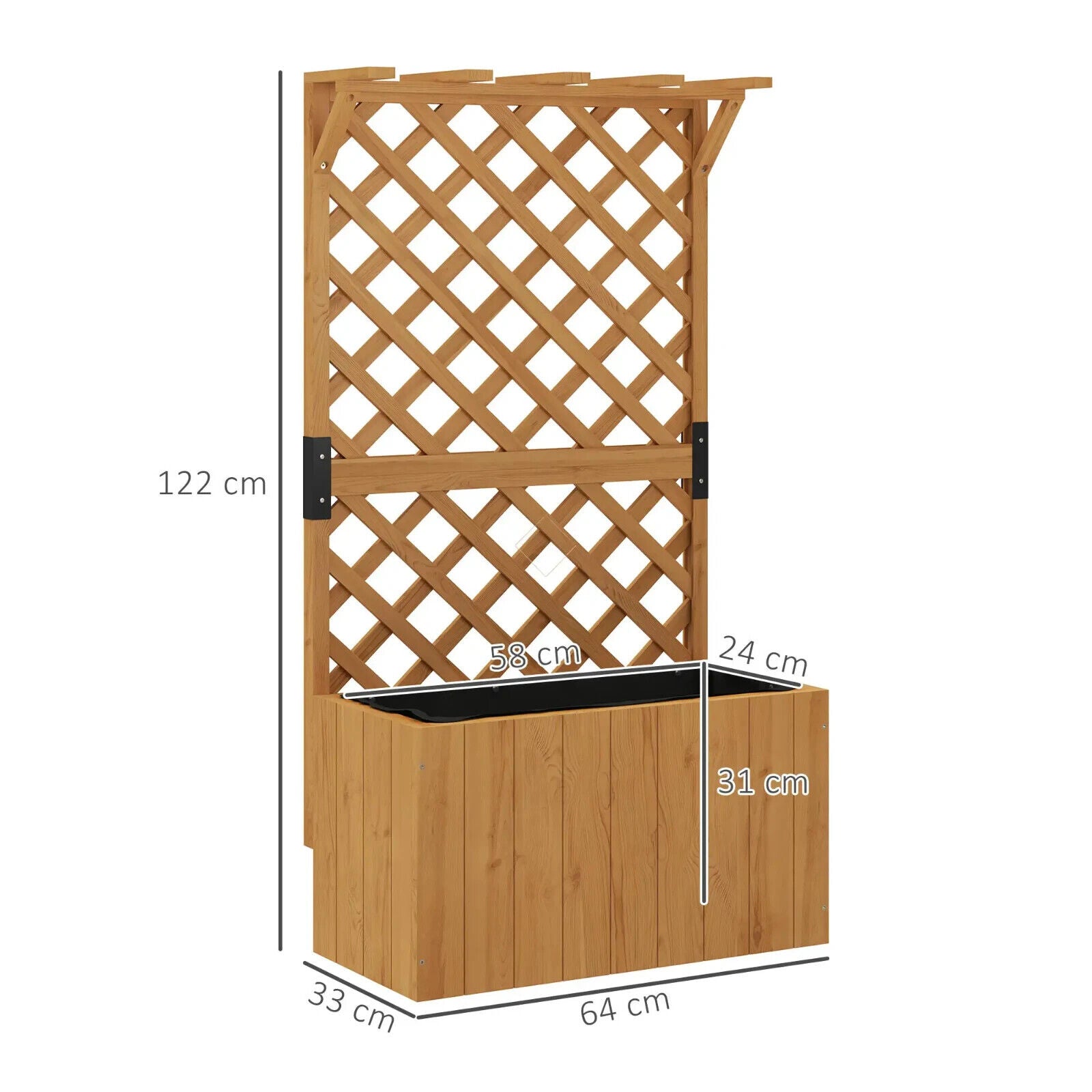 Wooden Planter, Trellis Raised Garden Bed Freestanding Outdoor Box with Drainage - Home and Garden Furniture Shop - #rustic - furniture#