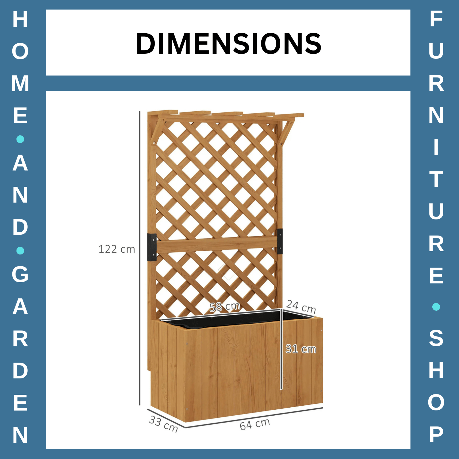 Wooden Planter, Trellis Raised Garden Bed Freestanding Outdoor Box with Drainage - Home and Garden Furniture Shop - #rustic - furniture#
