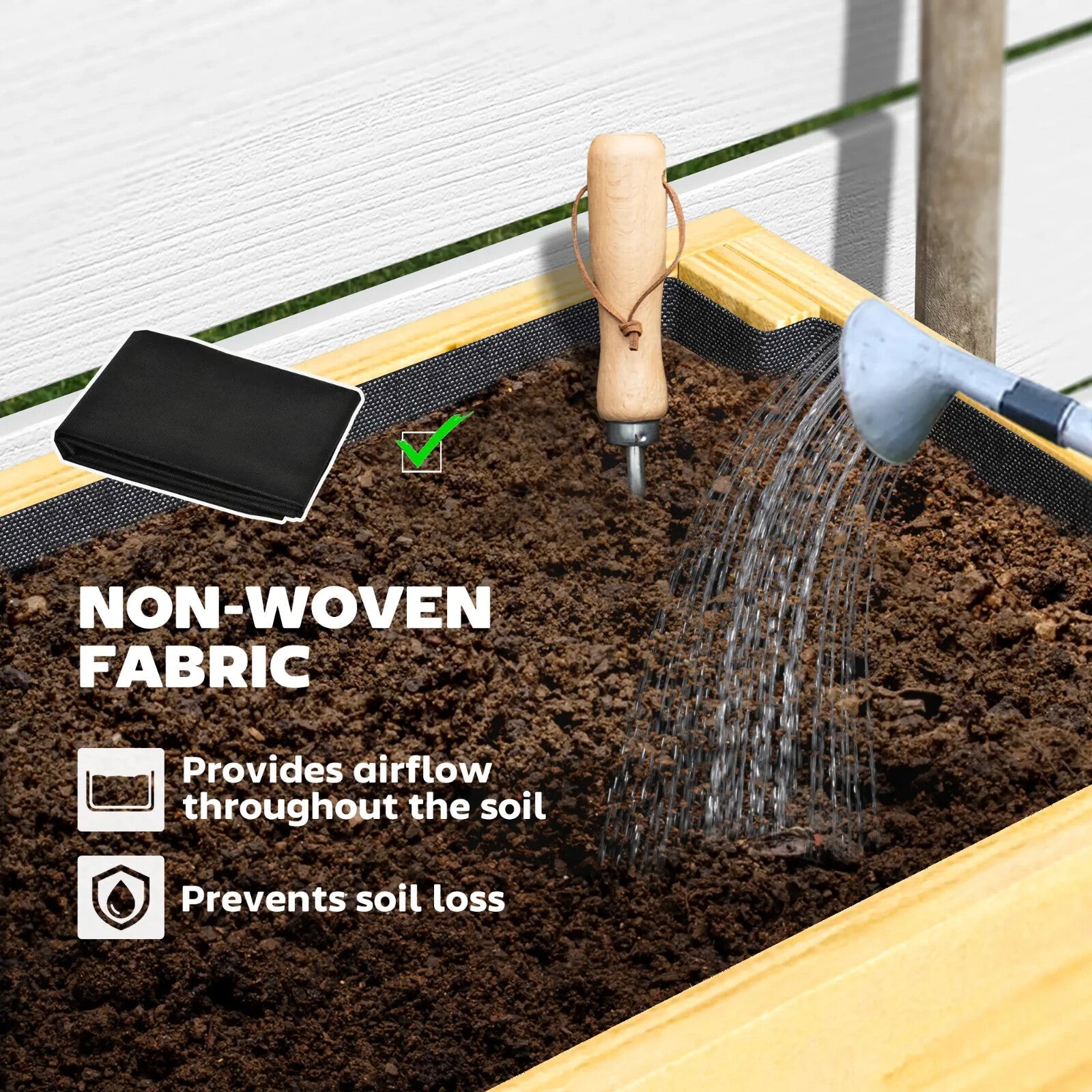 Wooden Raised Garden Bed Outdoor Elevated Planter Box With Liner Storage Shelf - Home and Garden Furniture Shop - rustic - furniture