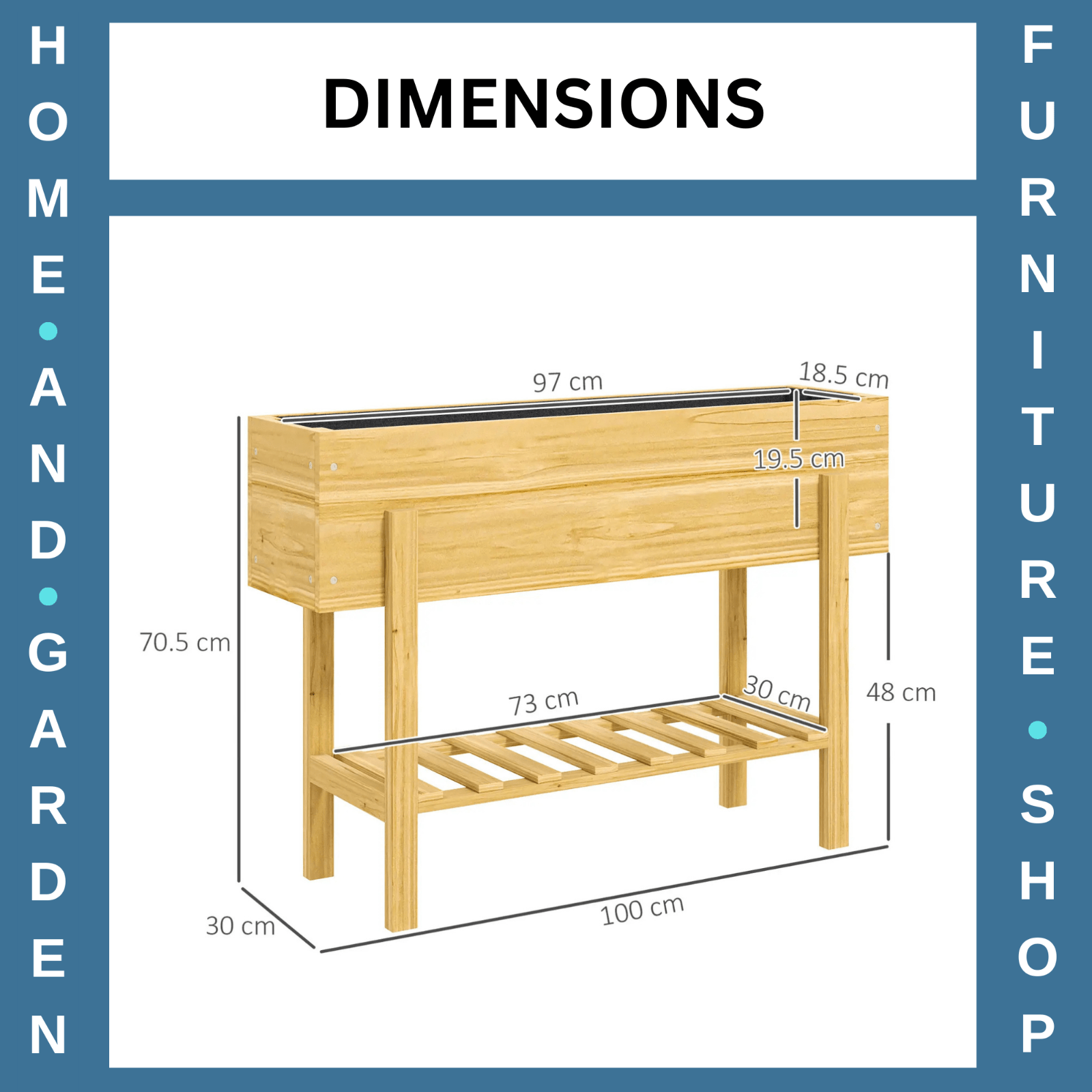 Wooden Raised Garden Bed Outdoor Elevated Planter Box With Liner Storage Shelf - Home and Garden Furniture Shop - rustic - furniture