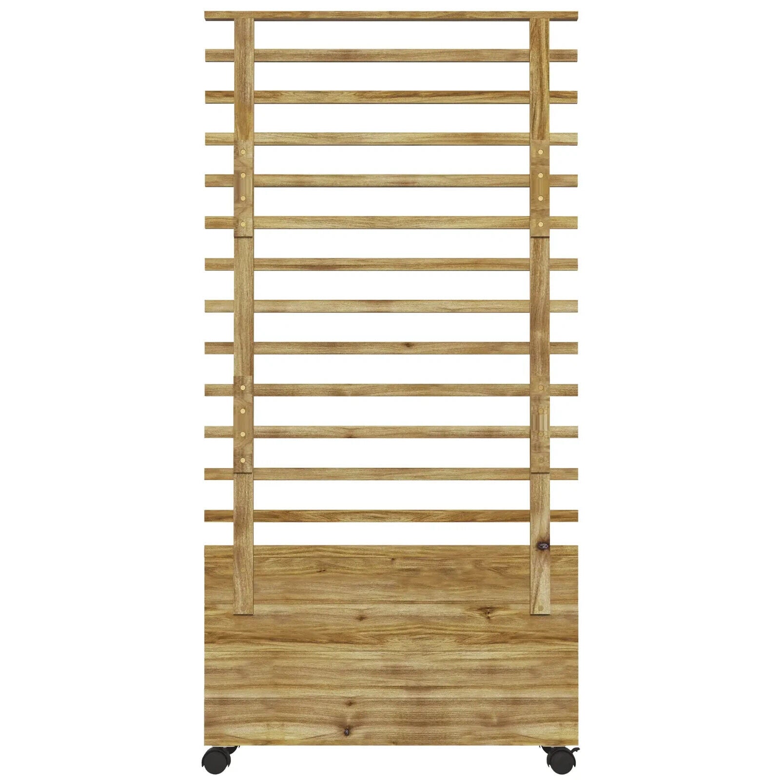 Wooden Raised Garden Bed with Trellis & Wheels – Natural Finish, 76x30x155cm - Home and Garden Furniture Shop - #rustic - furniture#