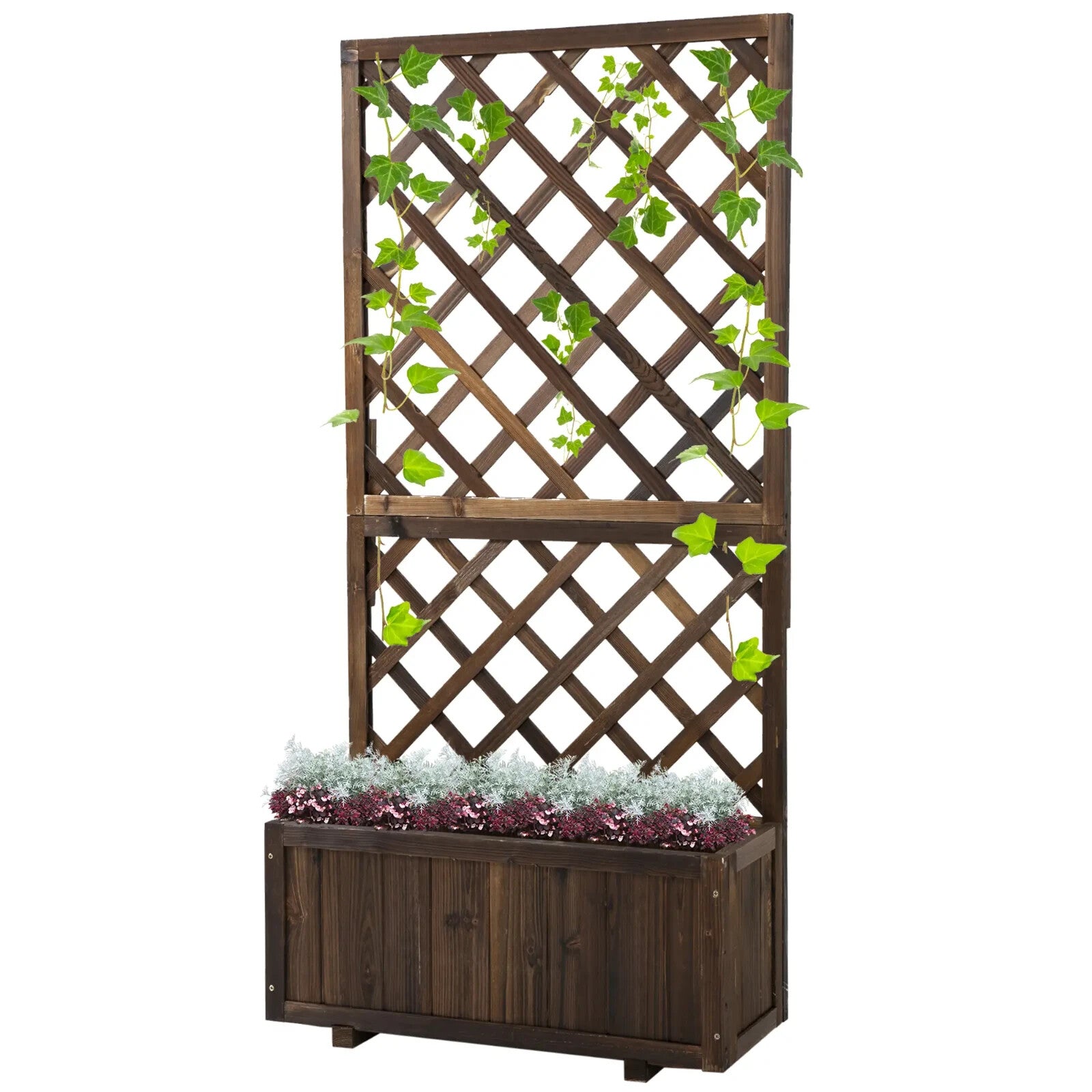 Wooden Raised Garden Beds Planter with Trellis Climbing Frame Plants Vegetables - Home and Garden Furniture Shop - rustic - furniture