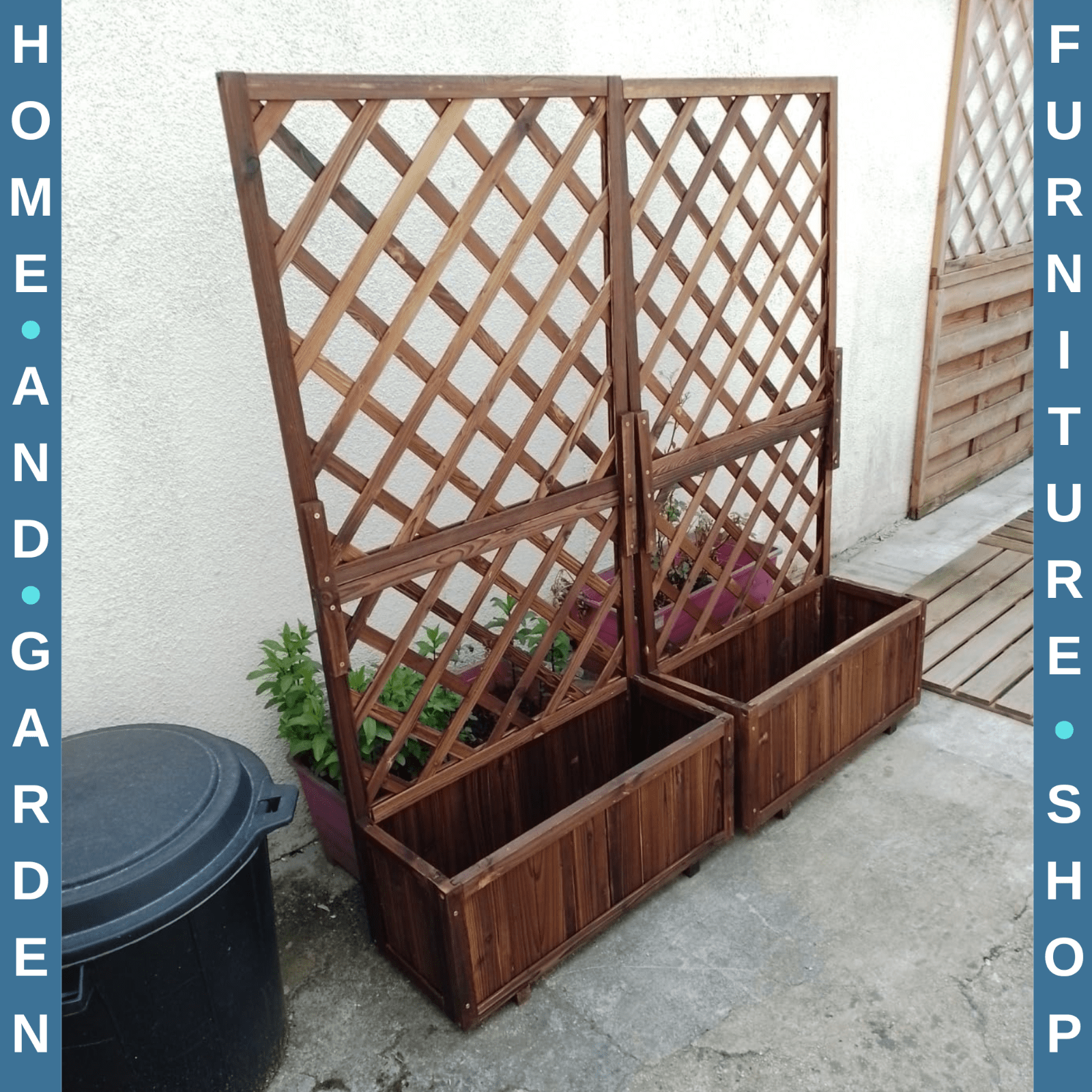 Wooden Raised Garden Beds Planter with Trellis Climbing Frame Plants Vegetables - Home and Garden Furniture Shop - rustic - furniture