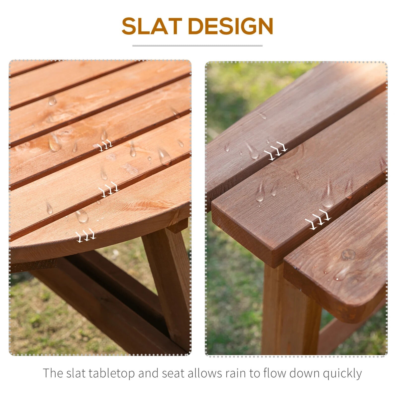 Wooden Round Picnic Table Garden Bench Set Outdoor 8 Seater Bench Parasol Hole - Home and Garden Furniture Shop - rustic - furniture