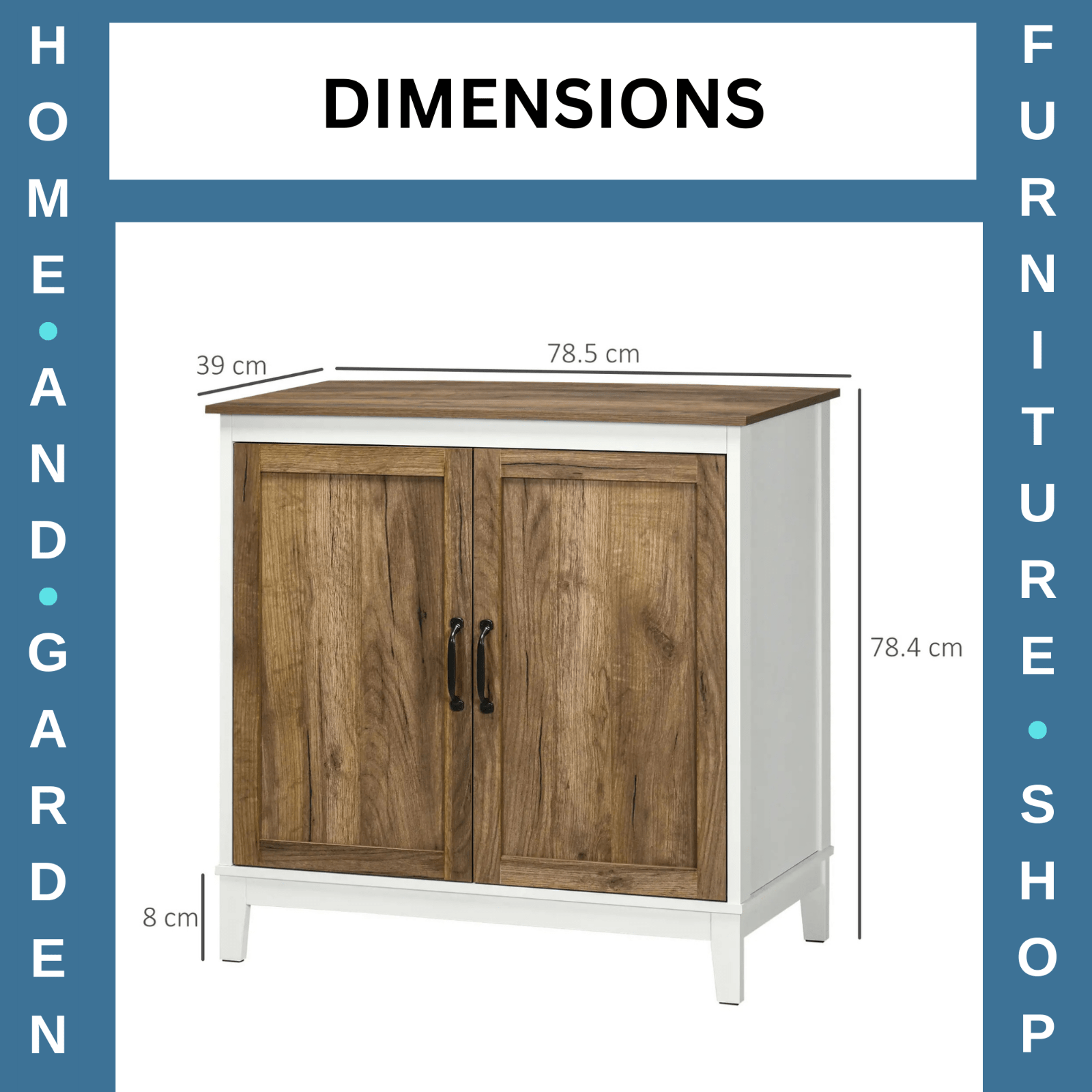 Wooden Rustic Sideboard Cupboard Farmhouse Side Storage Cabinet with 2 Doors - Home and Garden Furniture Shop - rustic - furniture