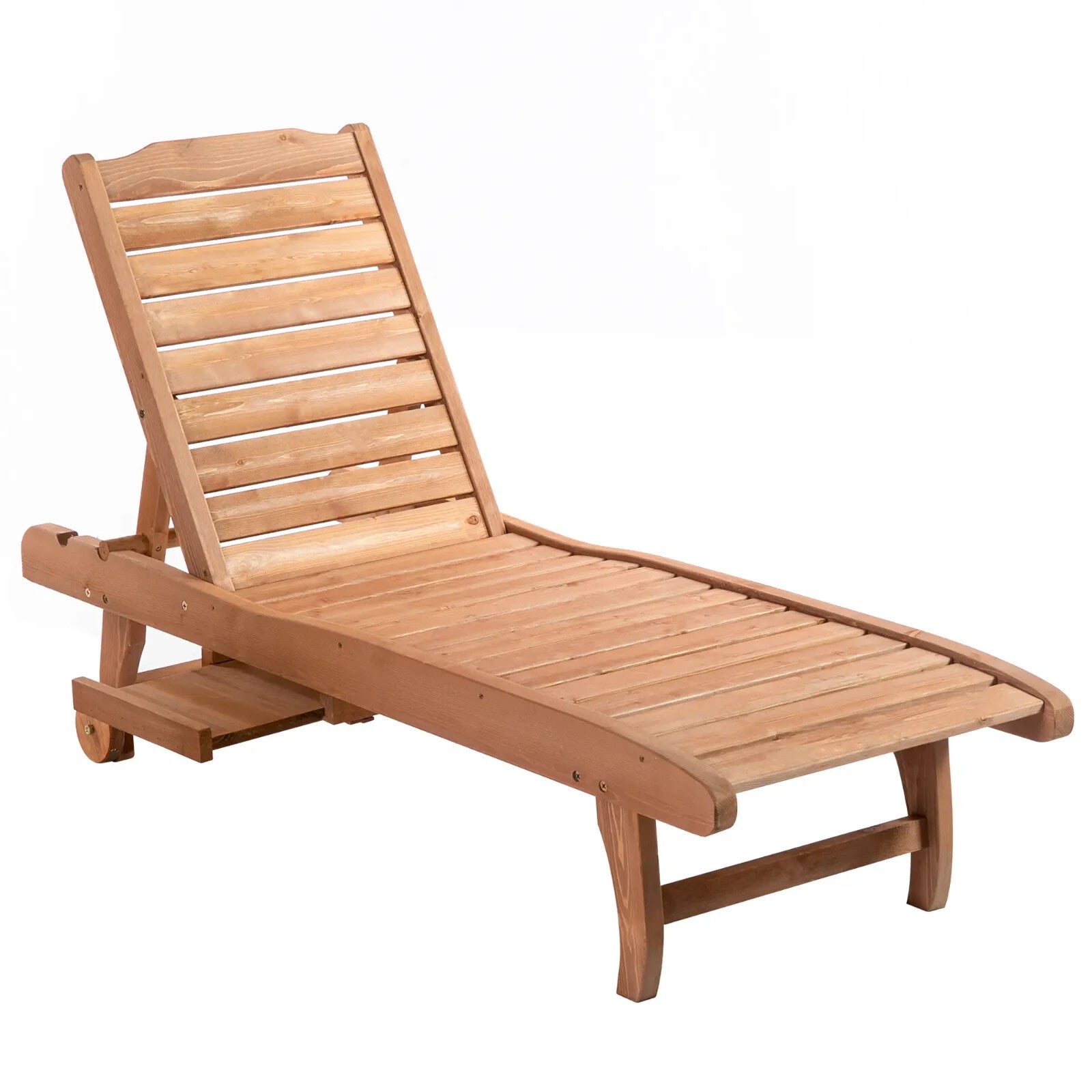 Wooden Sun Lounger Outdoor Patio Sun Bed with Pull Out Table - Garden Recliner - Home and Garden Furniture Shop - rustic - furniture