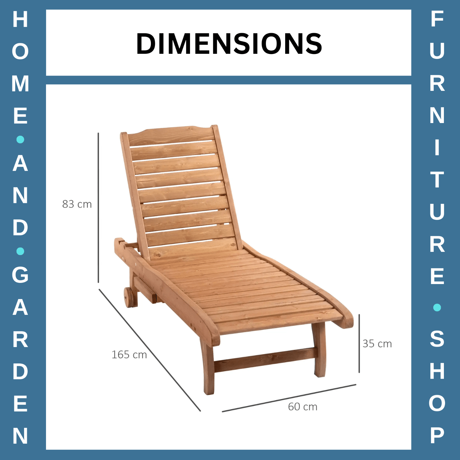 Wooden Sun Lounger Outdoor Patio Sun Bed with Pull Out Table - Garden Recliner - Home and Garden Furniture Shop - rustic - furniture
