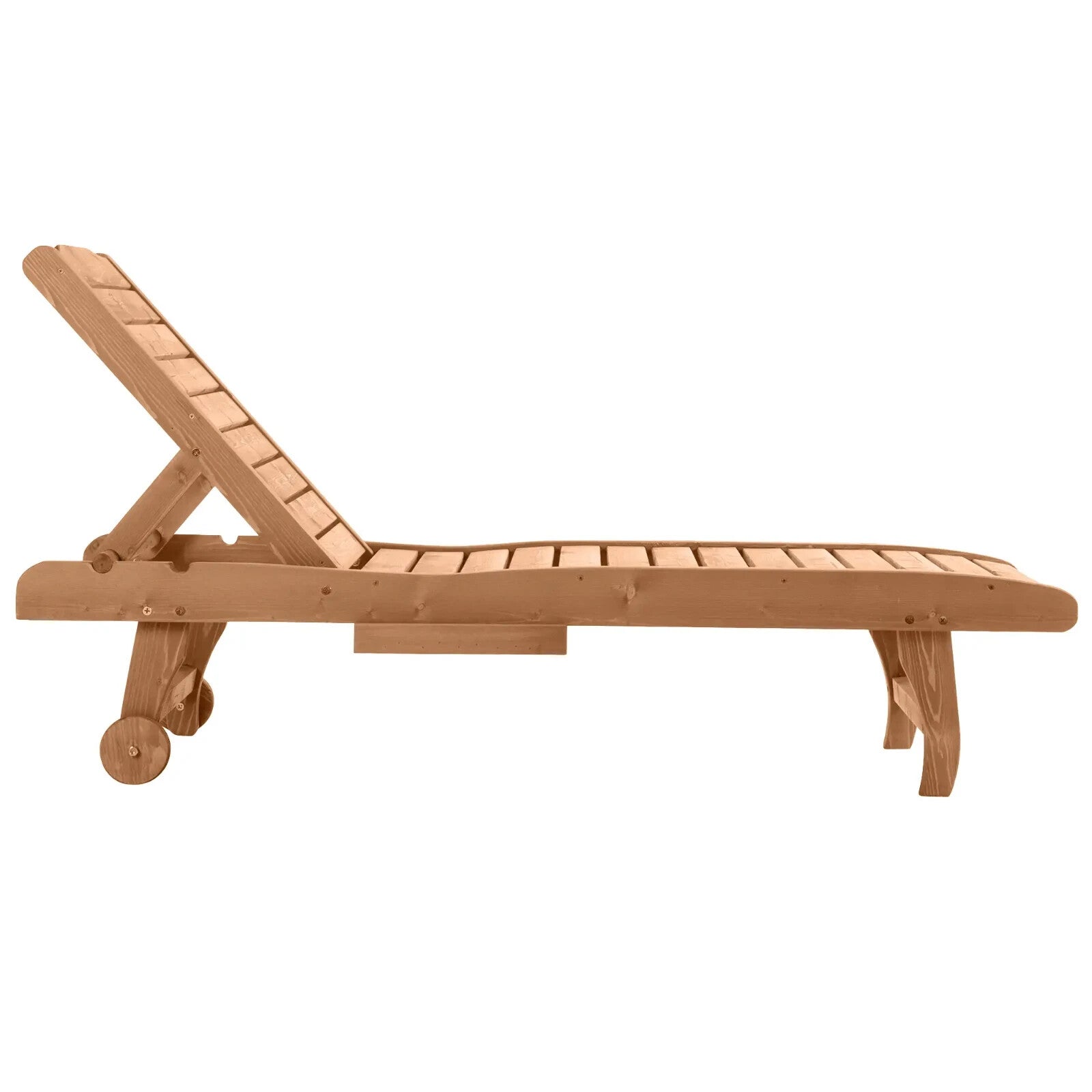 Wooden Sun Lounger Outdoor Patio Sun Bed with Pull Out Table - Garden Recliner - Home and Garden Furniture Shop - rustic - furniture