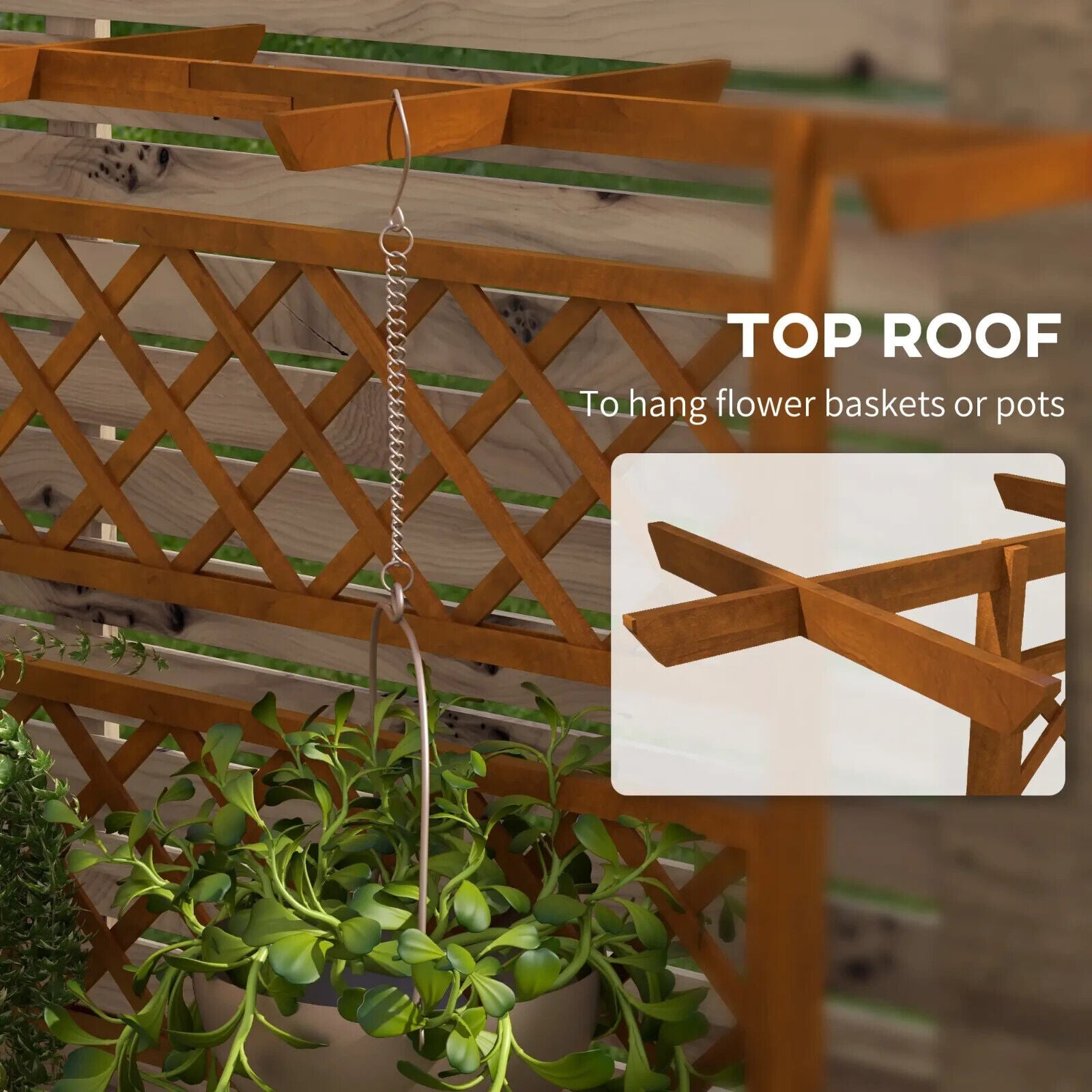 Wooden Trellis Planter Box Raised Garden Bed for Vegetables Herbs Flowers Orange - Home and Garden Furniture Shop - #rustic - furniture#